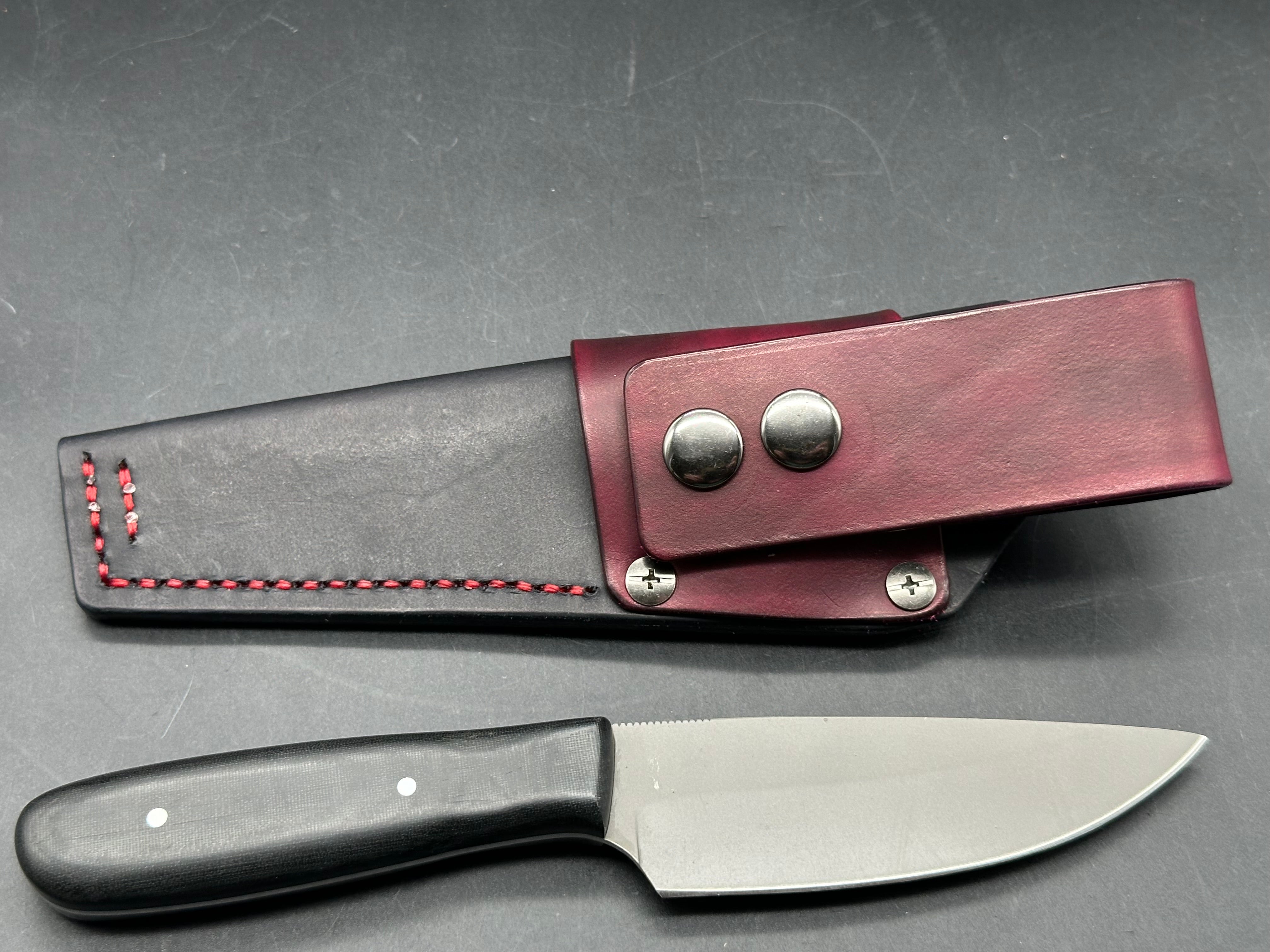 Hand made fixed blade knife and custom sheath
