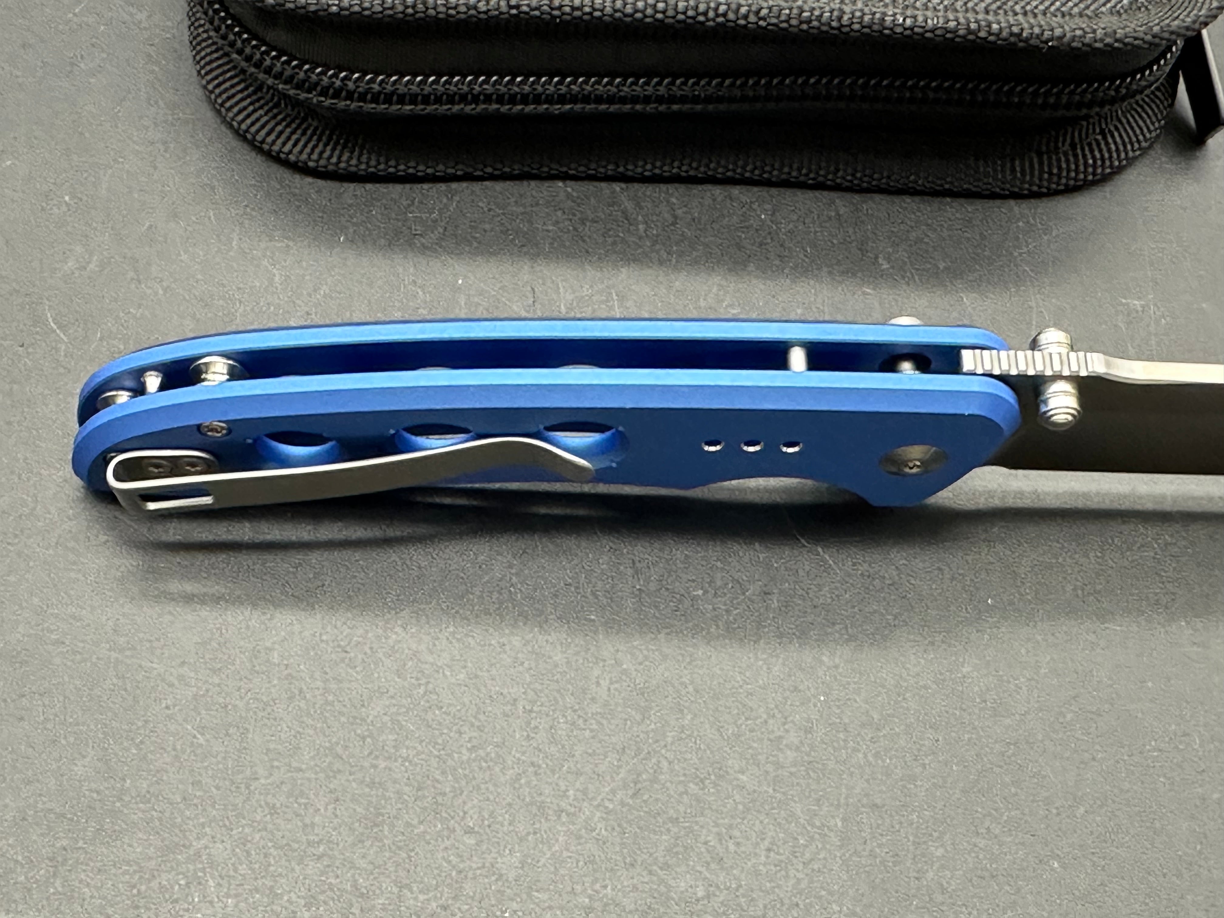 CIVIVI Hyperpulse Button Lock Knife Blue Aluminum (3.5" Satin)