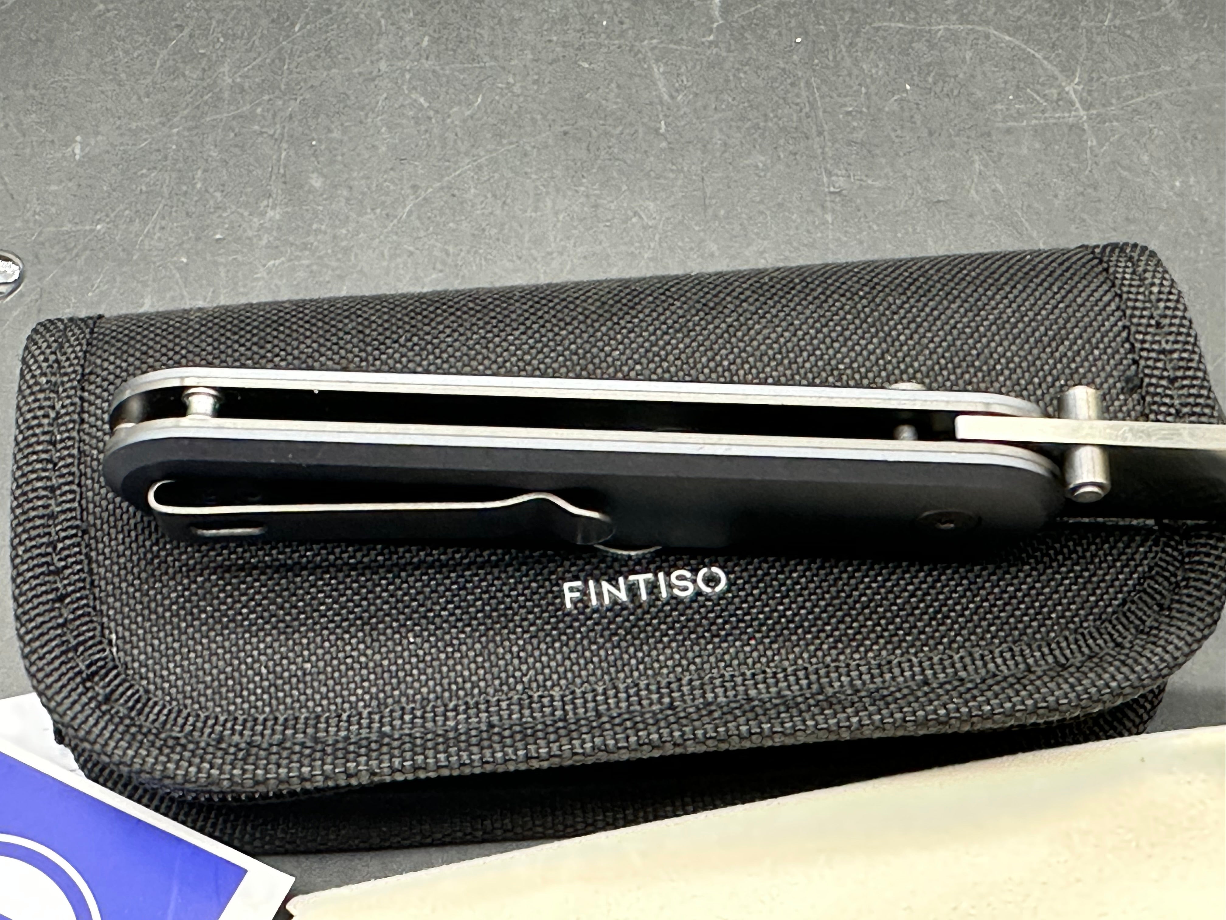 Fintiso Parrot, 3" 14C28N Satin Sheepsfoot Blade with Blue-Gray Anodized Aluminum Scales
