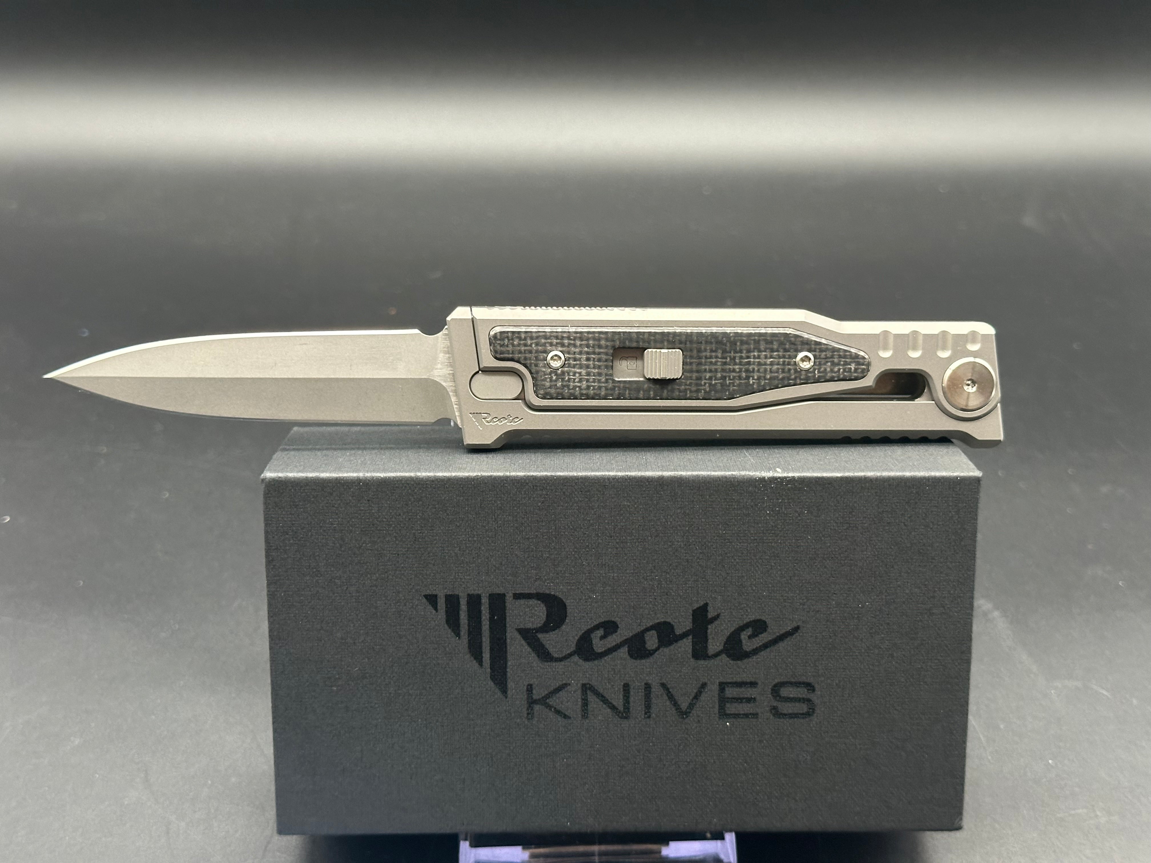 REATE EXO-M-2 W/ LOCK BLACK MICARTA INLAY HANDLE ELMAX DOUBLE EDGE