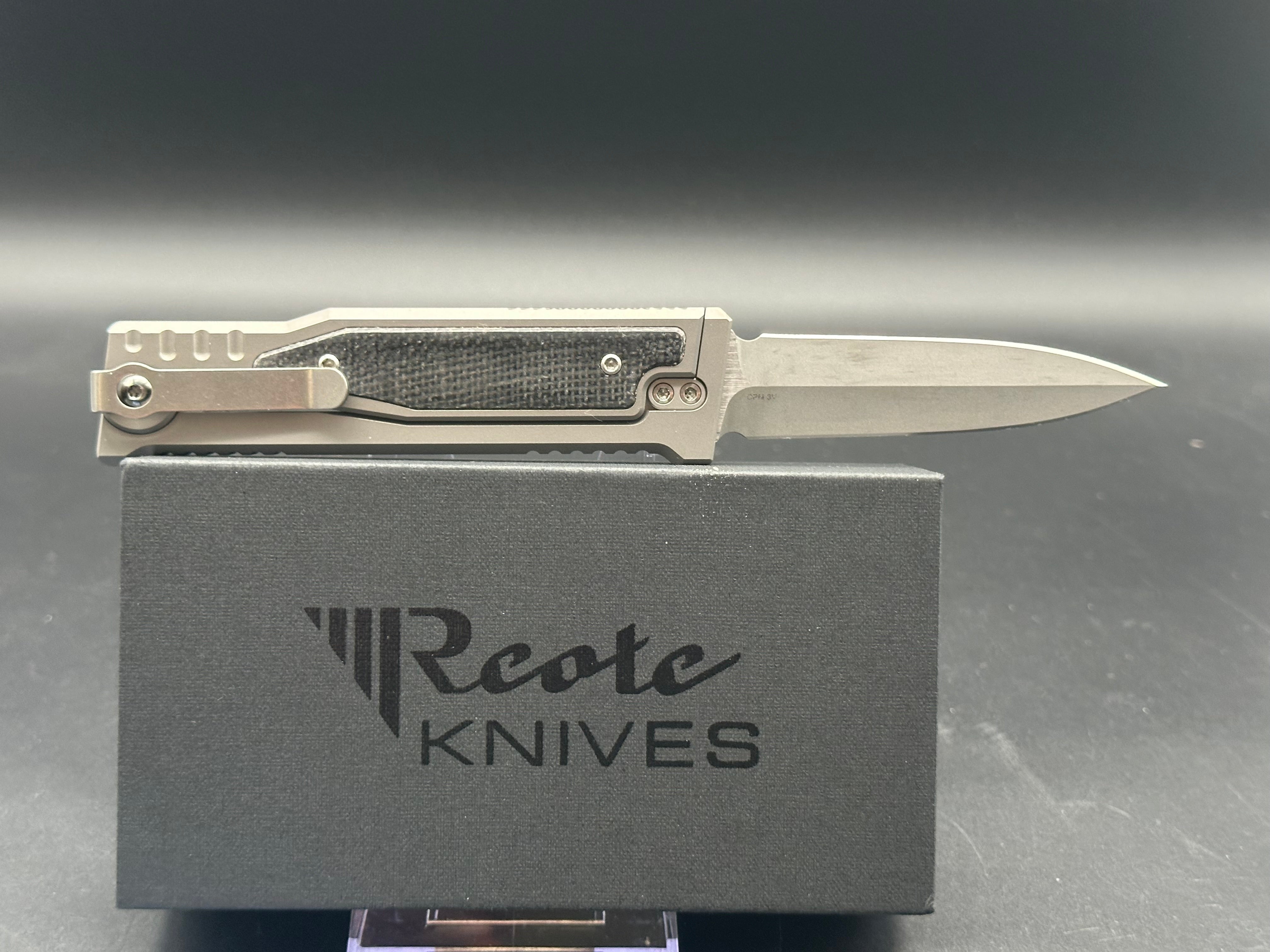 REATE EXO-M-2 W/ LOCK BLACK MICARTA INLAY HANDLE ELMAX DOUBLE EDGE