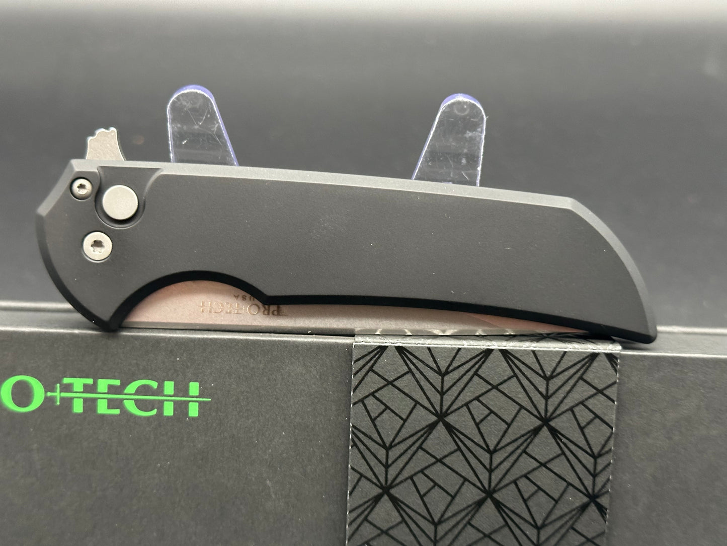 ProTech Mordax Button Lock Knife Black Aluminum Magnacut