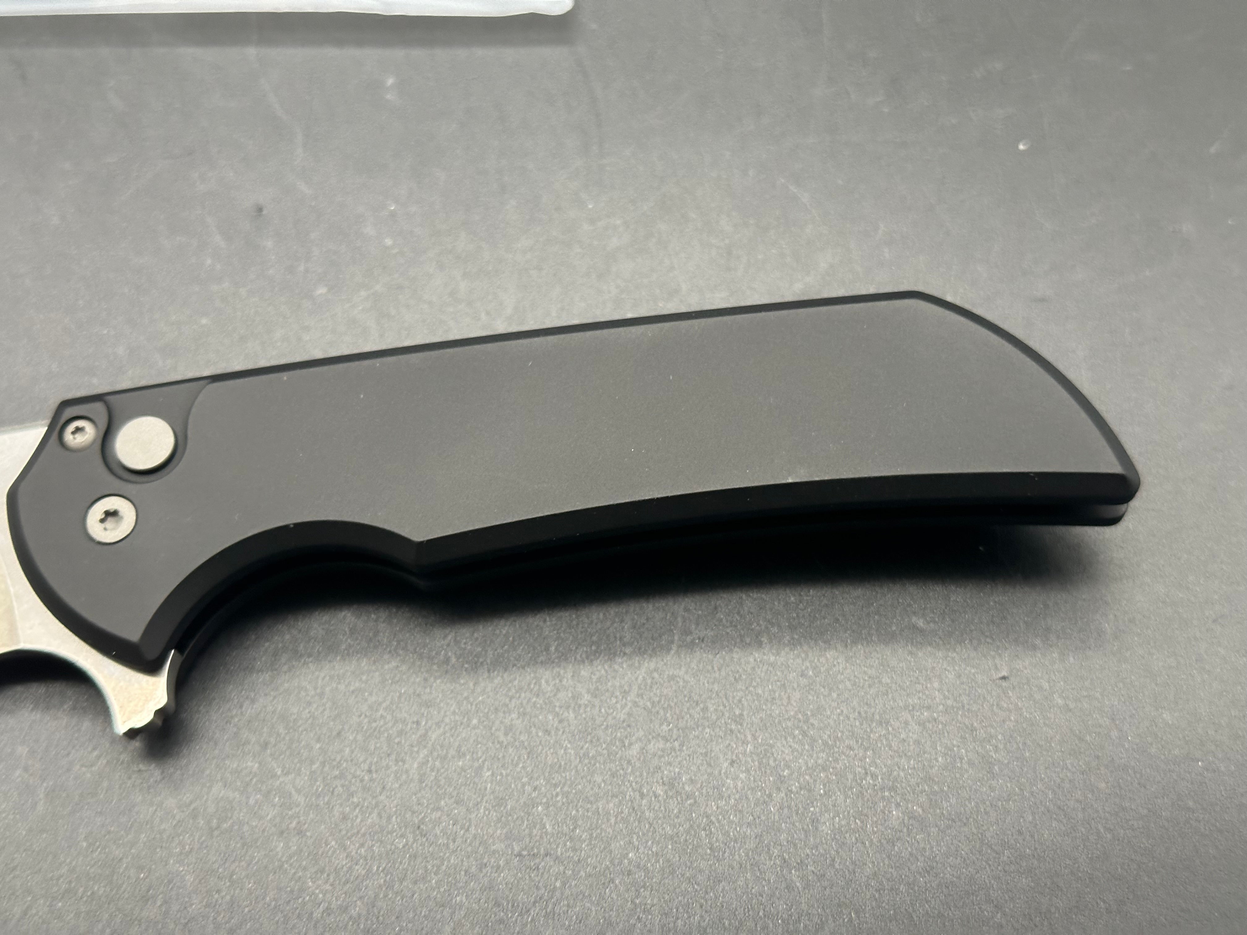 ProTech Mordax Button Lock Knife Black Aluminum Magnacut