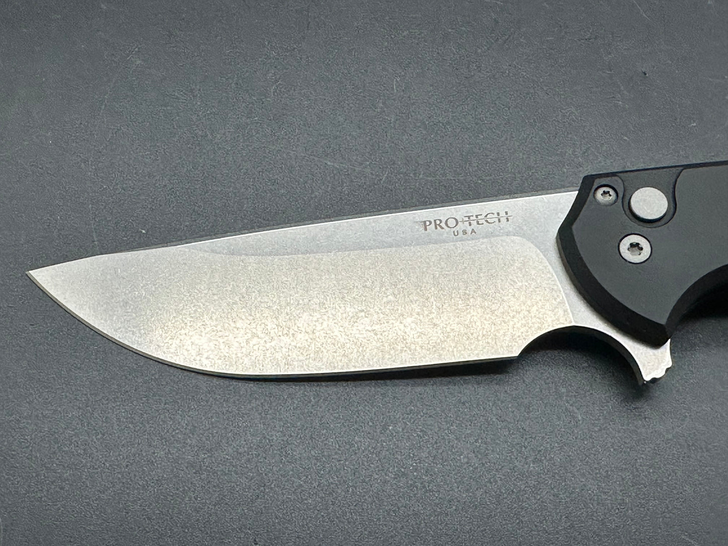 ProTech Mordax Button Lock Knife Black Aluminum Magnacut