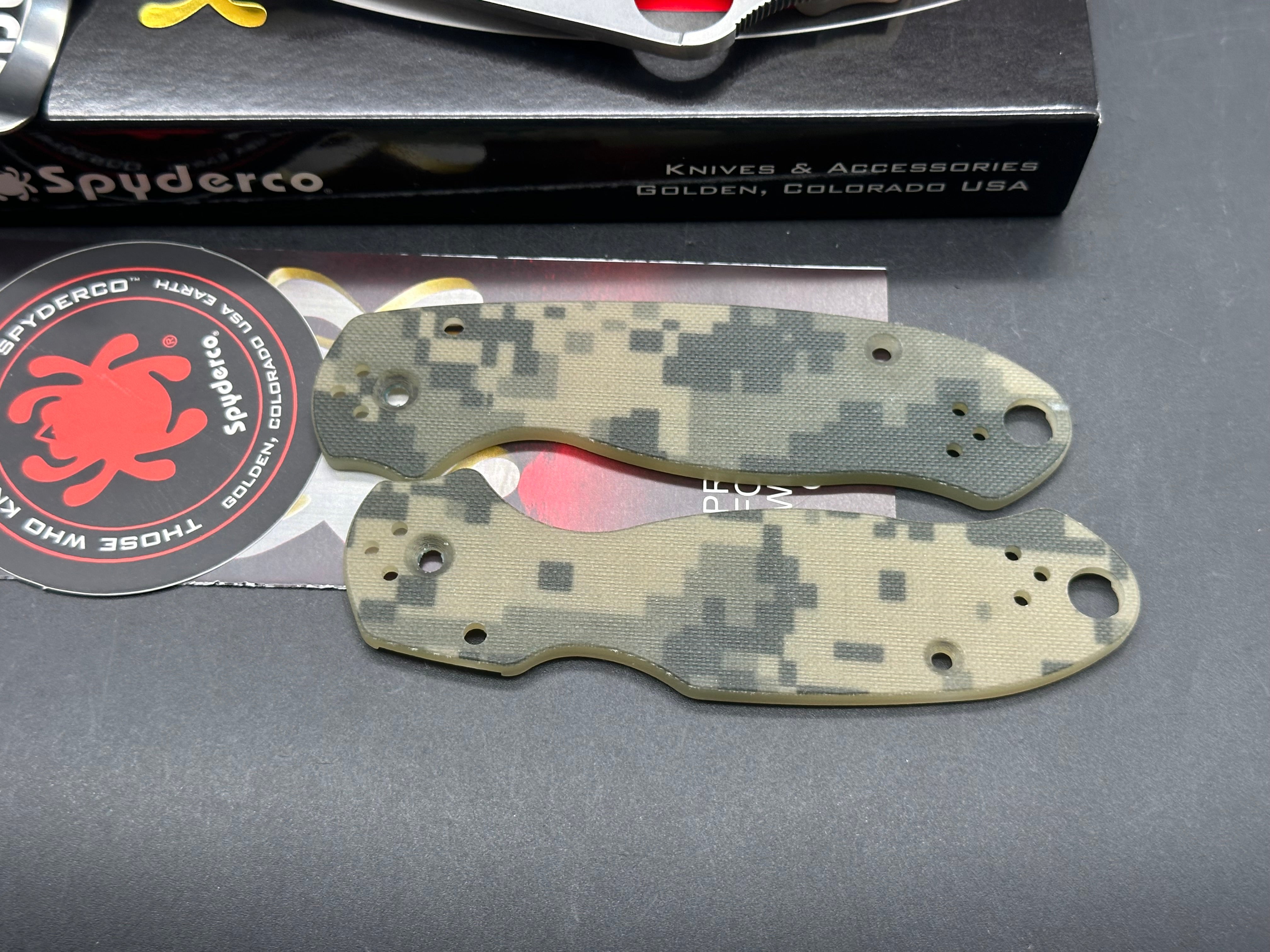 Spyderco Para 3, 2.93" CPM S45VN Stonewash Modified Clip Point Blade with Ripp's Garage Tech (RGT) Milled Natural G10 Scales plus Lynch Titanium Pocket Clip