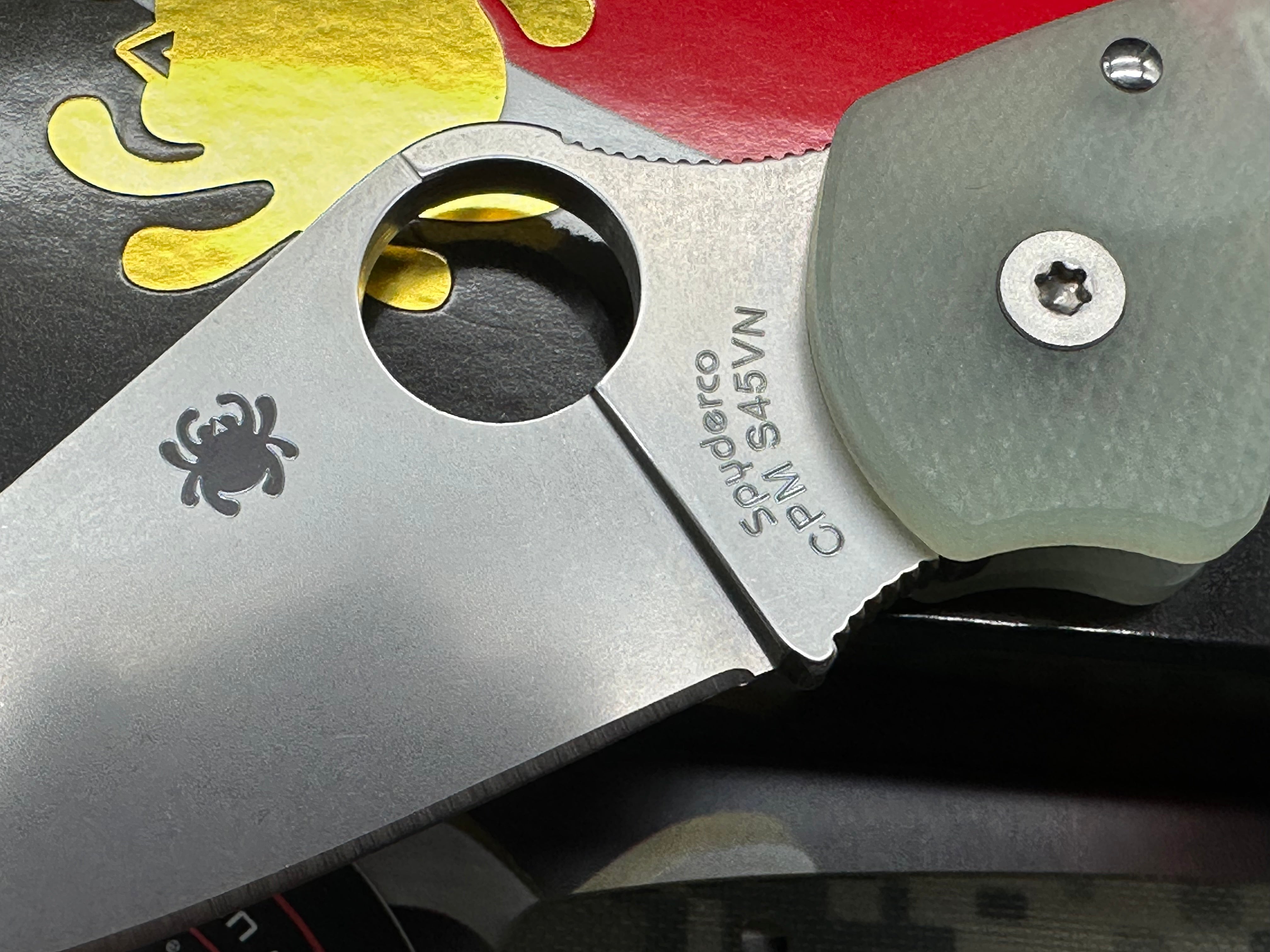 Spyderco Para 3, 2.93" CPM S45VN Stonewash Modified Clip Point Blade with Ripp's Garage Tech (RGT) Milled Natural G10 Scales plus Lynch Titanium Pocket Clip