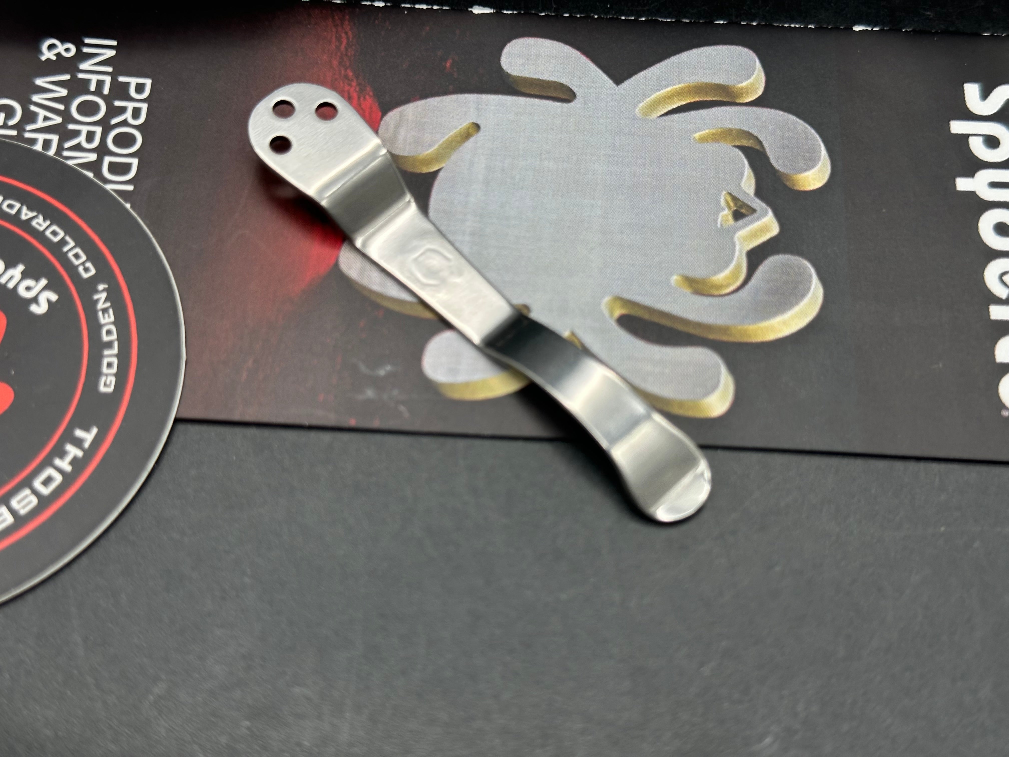 Spyderco Para 3, 2.93" CPM S45VN Stonewash Pacific Sons Acrylic Clear Scales and Blue Anodized Hardware and Ripp's Garage Tech (RGT) Titanium Blue Pocket Clip