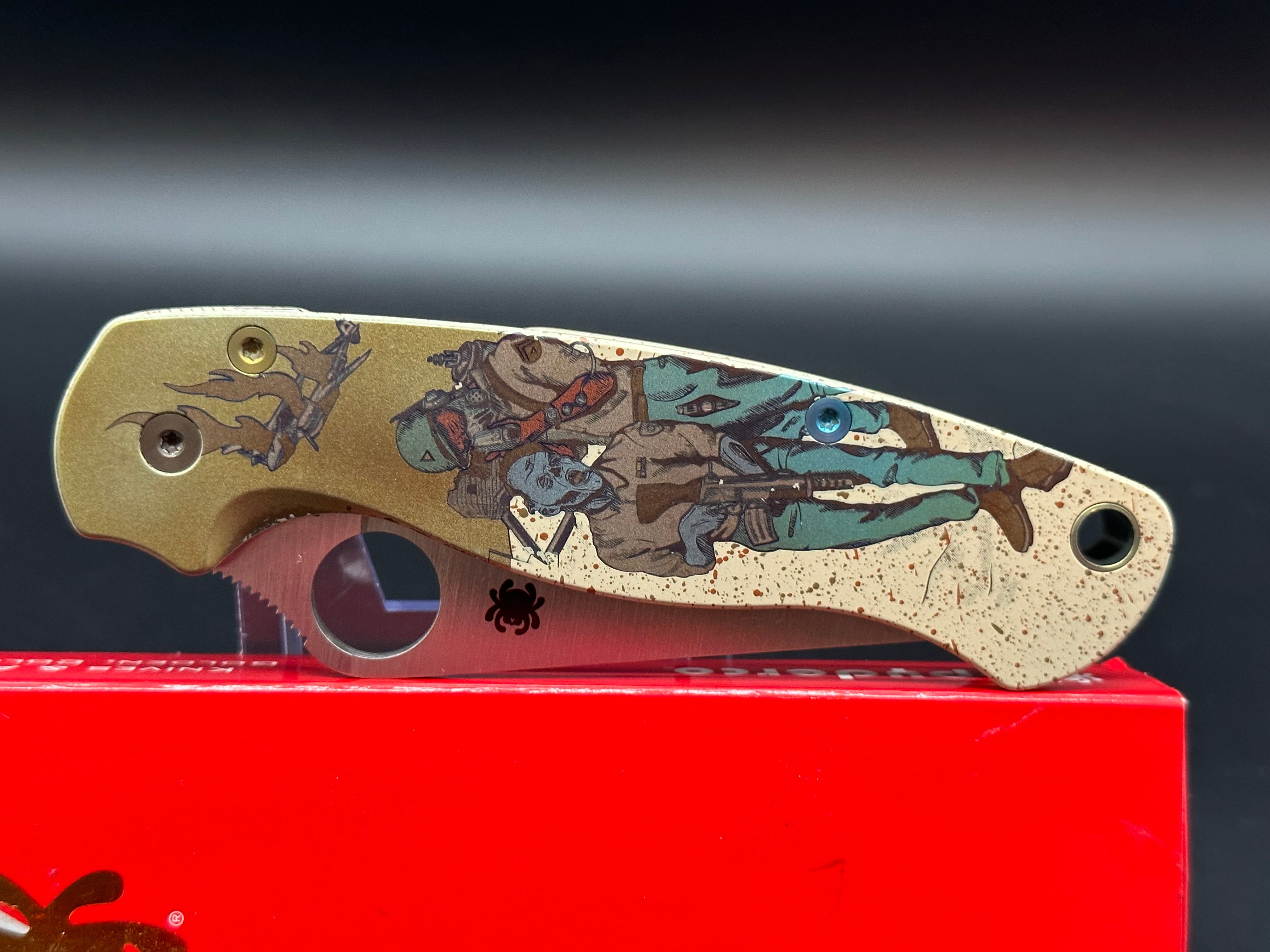 Spyderco ColorfulFilth Paramilitary 2 Cerakote & Custom Anodized Scales