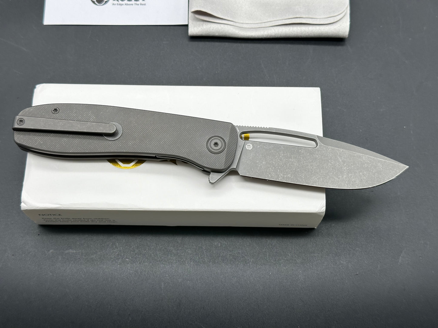 Kubey Supercell 3.46 14C28N Gray Blade Titanium Handle