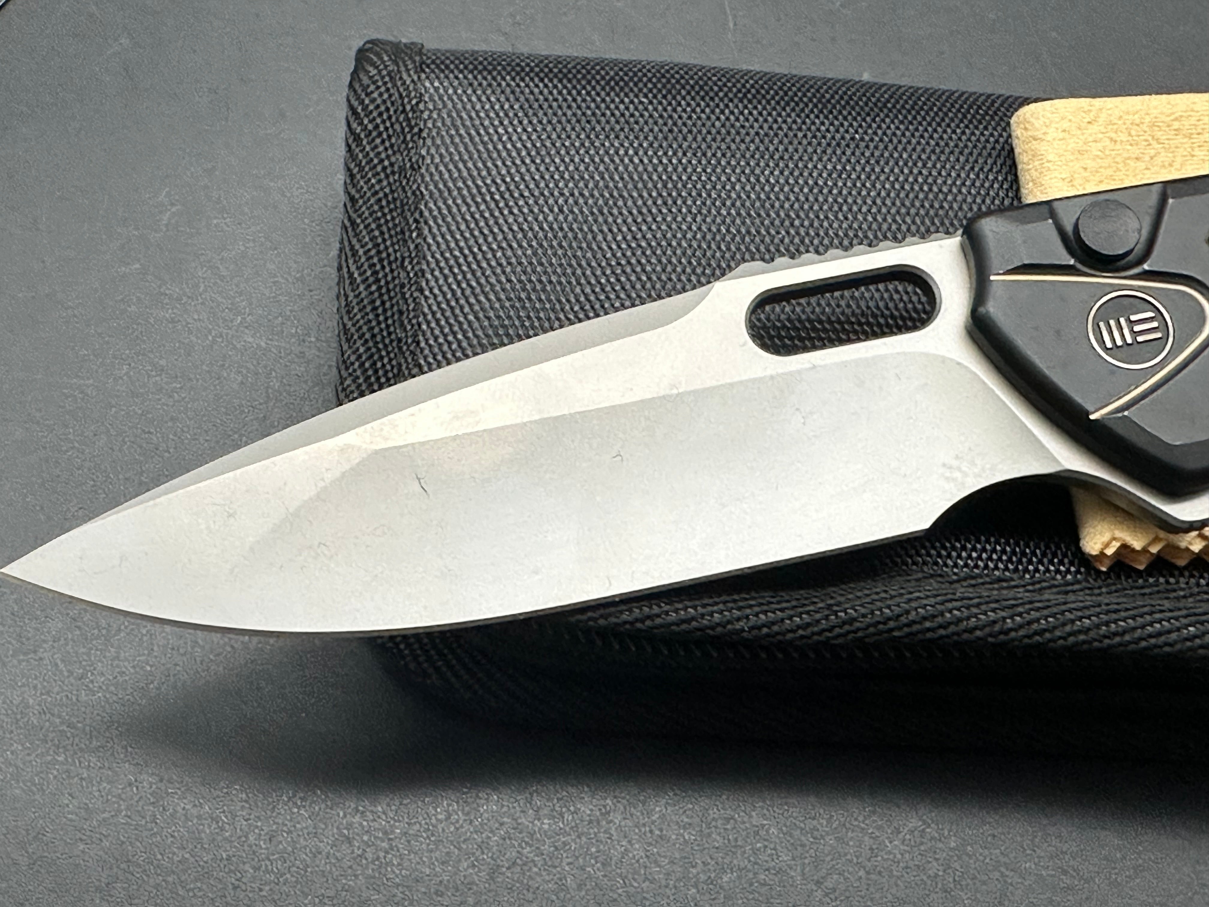 WE Knife Co. Exciton Limited Edition Knife Black Gold Ti/CF (3.7" BB)