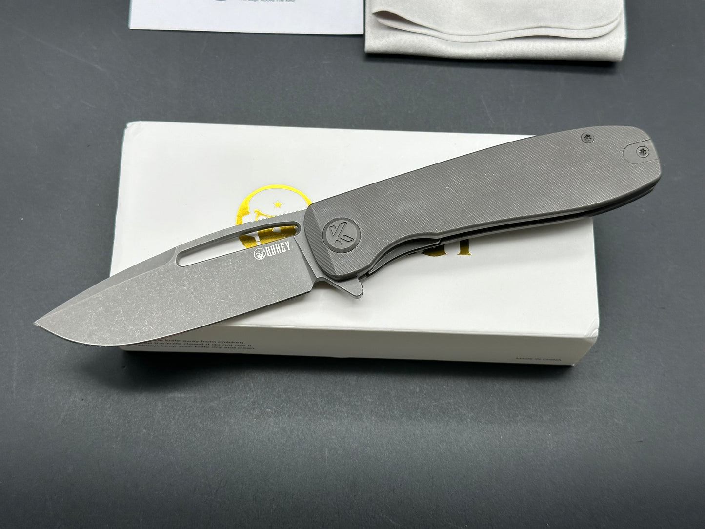 Kubey Supercell 3.46 14C28N Gray Blade Titanium Handle