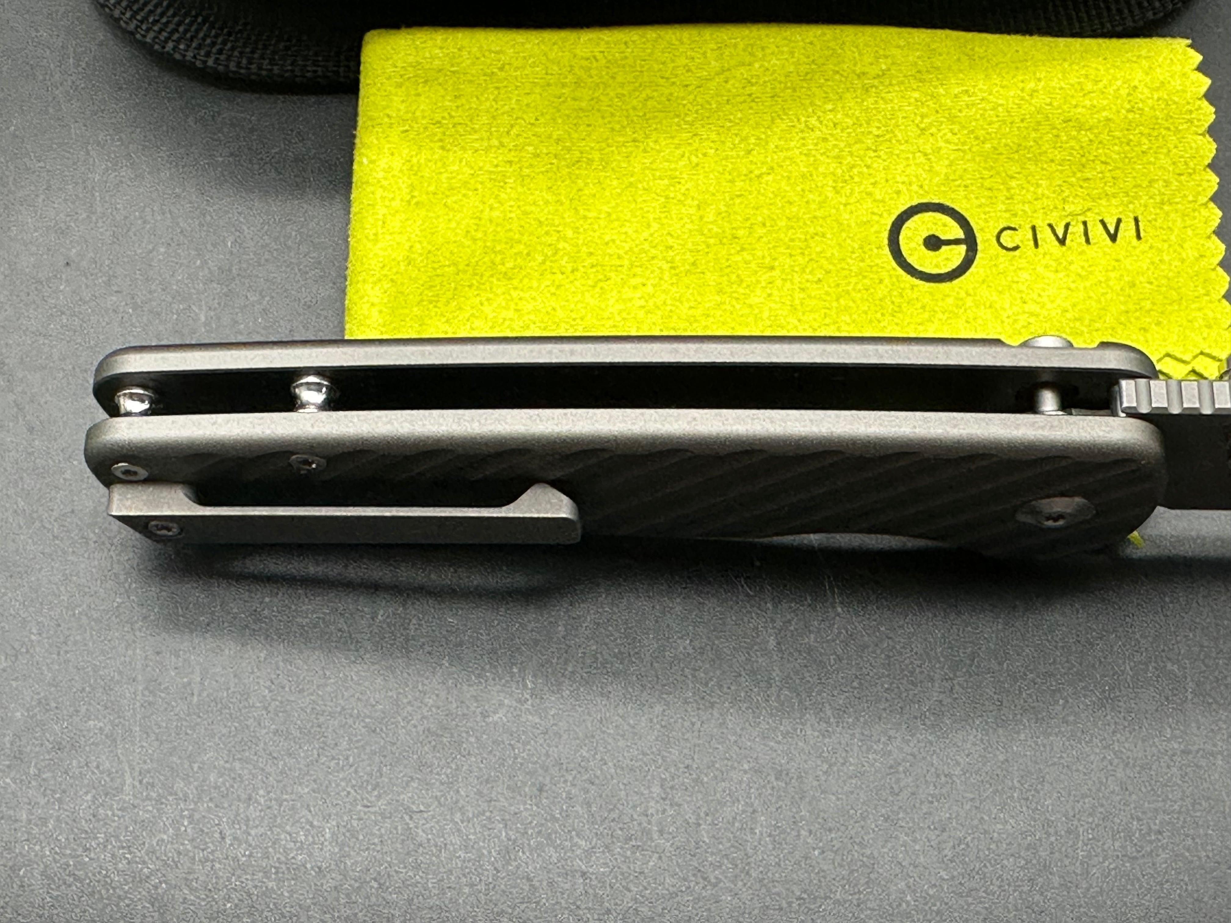 Civivi Iron Tide, 3.24" 14C28N Gray Stonewash Clip Point Blade with Gray Anodized Milled Aluminum Scales
