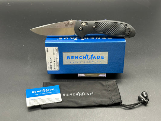 Benchmade Griptilian, 3.45" S30V Satin Drop Point Blade with Black Grivory Handle