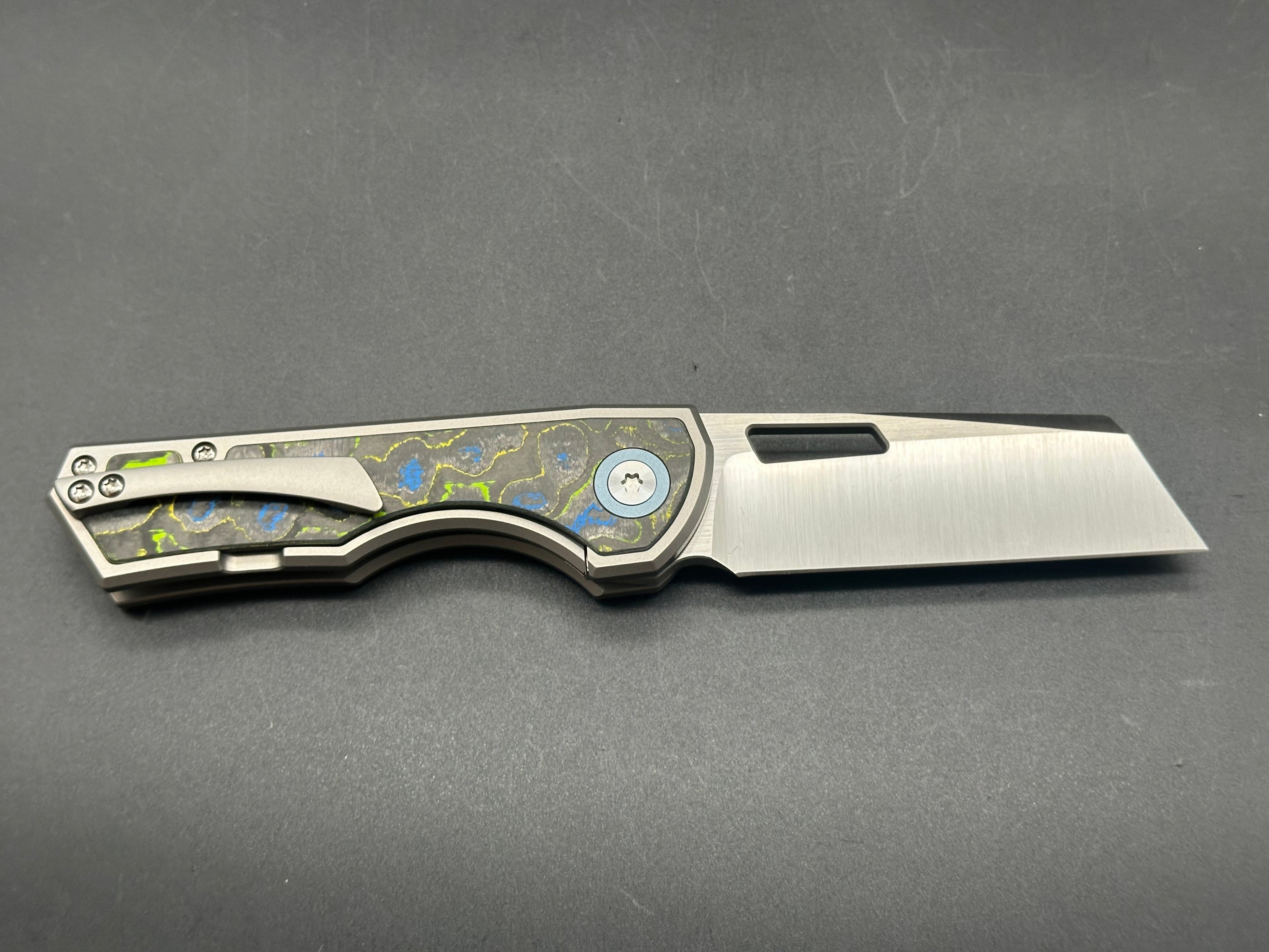 Brian Brown Yeager-M V3 Non-Flipper Titanium w/Gecko CamoCarbon Inlays Satin Blade AE Exclusive