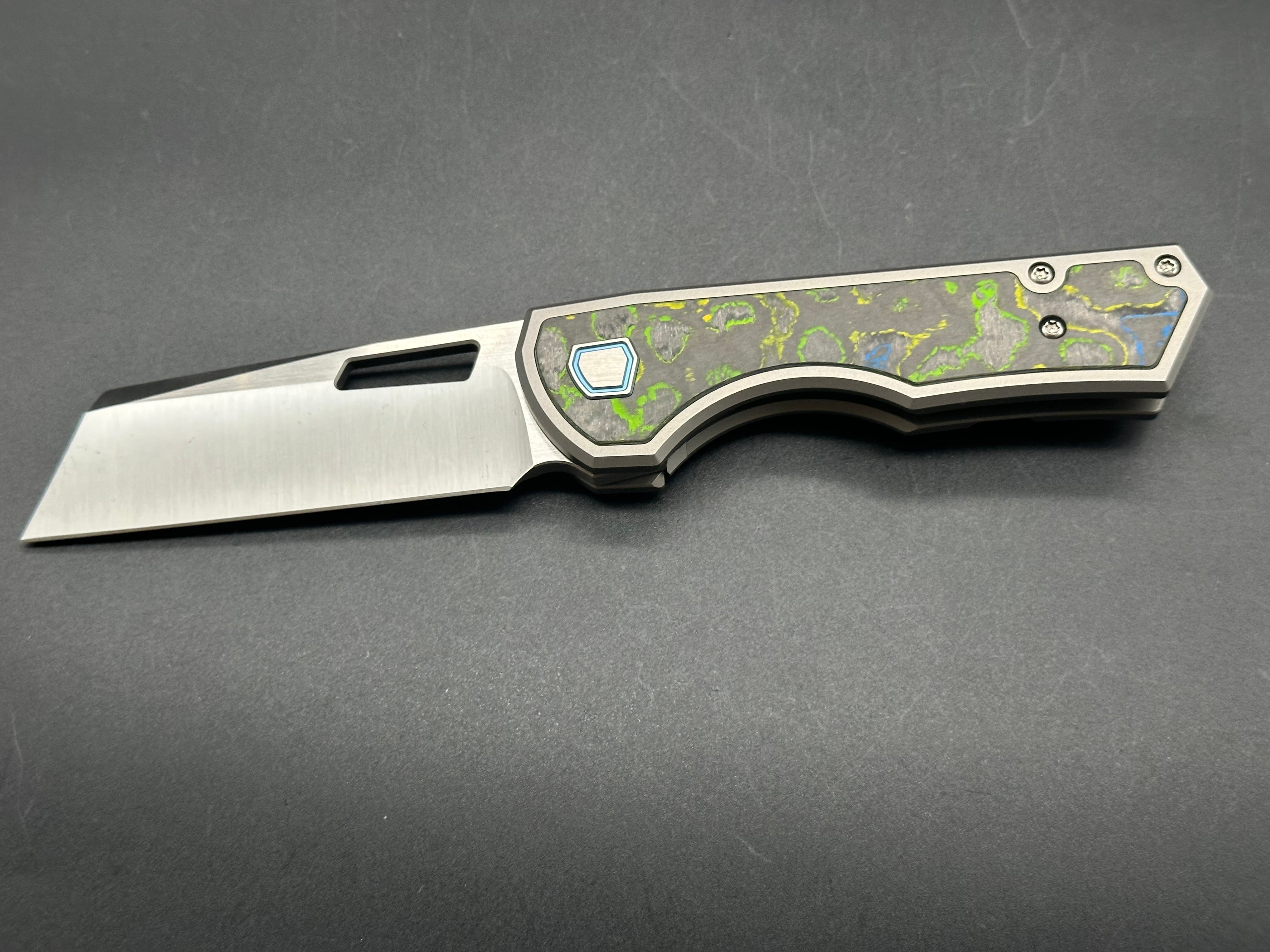 Brian Brown Yeager-M V3 Non-Flipper Titanium w/Gecko CamoCarbon Inlays Satin Blade AE Exclusive