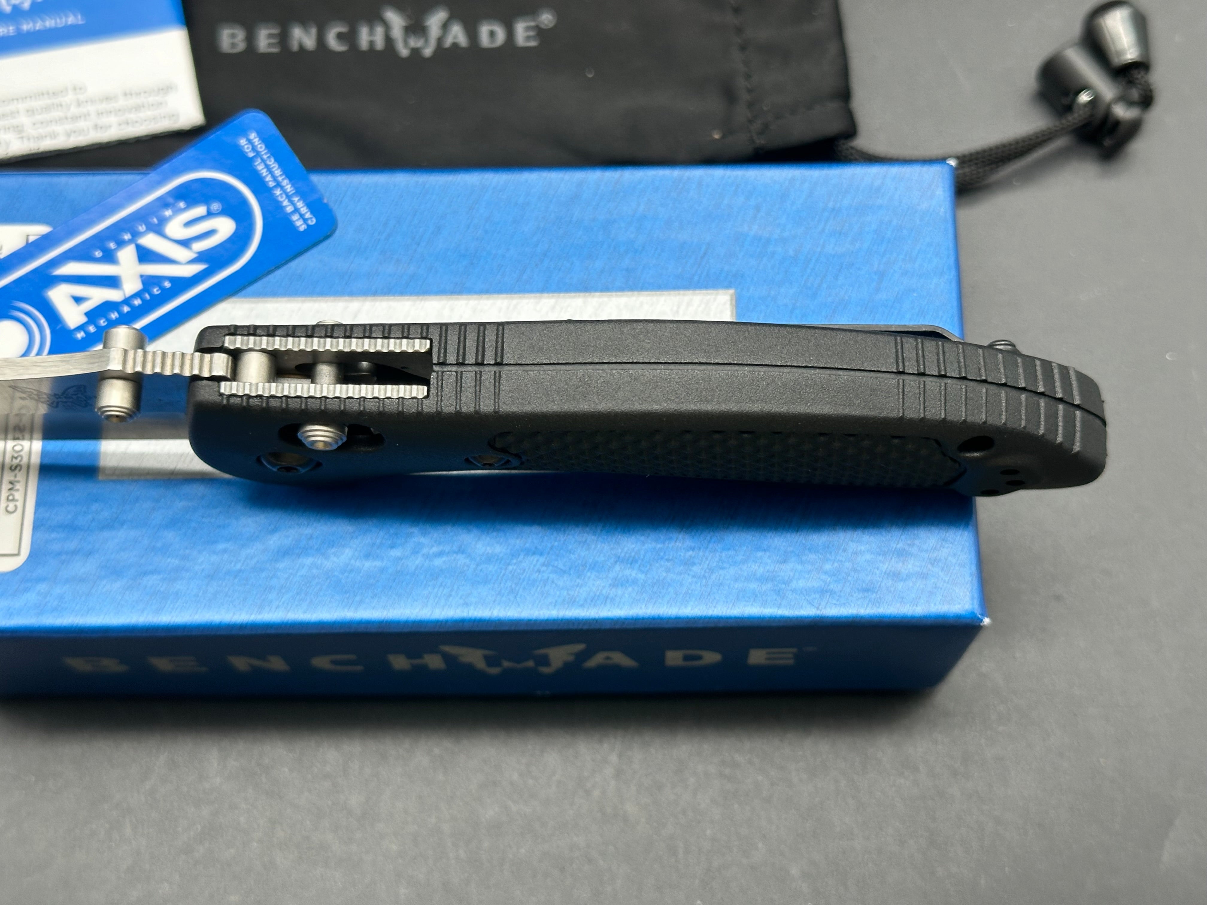 Benchmade Griptilian, 3.45" S30V Satin Drop Point Blade with Black Grivory Handle