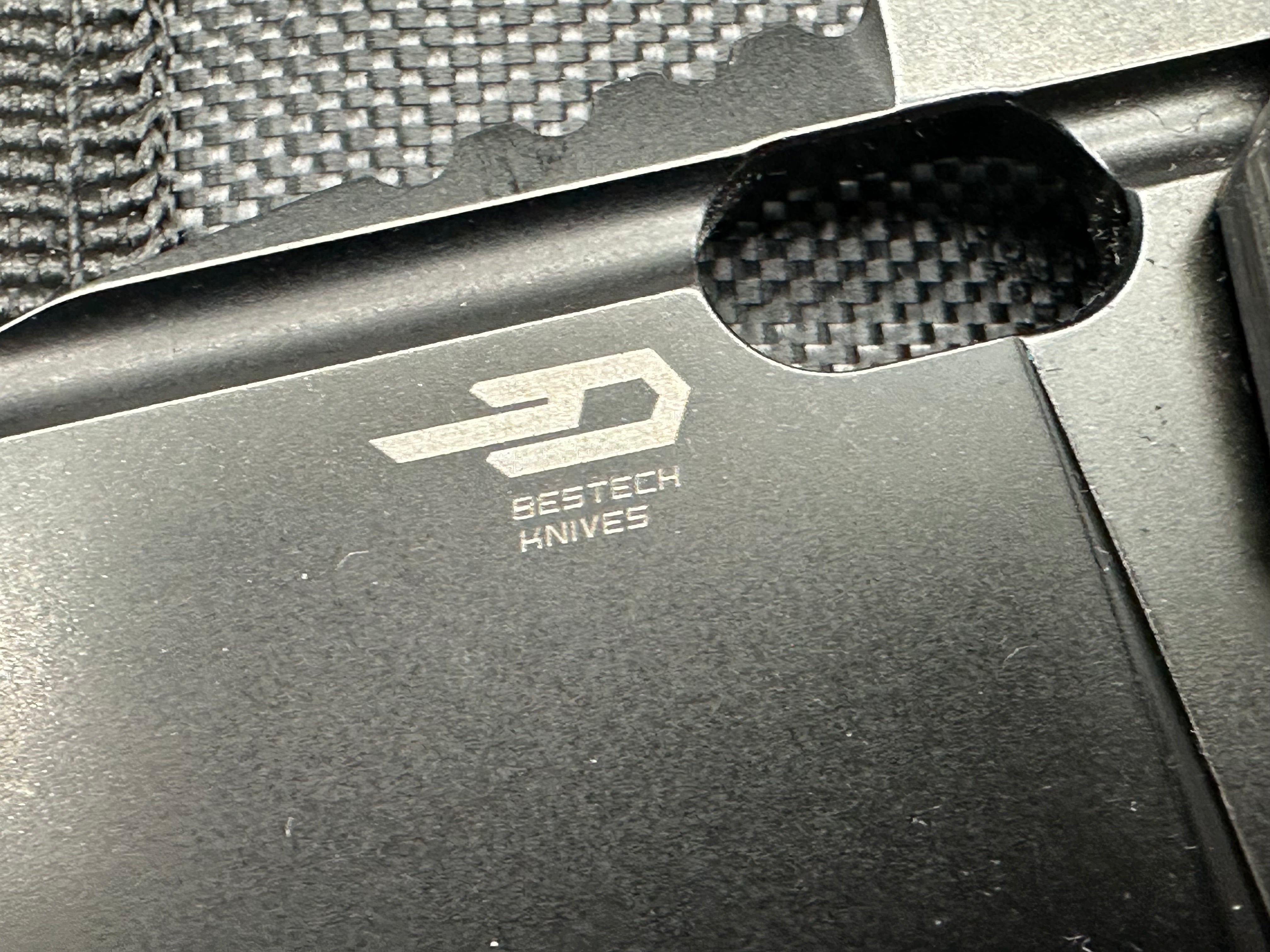 Bestech Exploit: Titanium handle with carbon fiber, black S35VN blade, 7.95" overall length