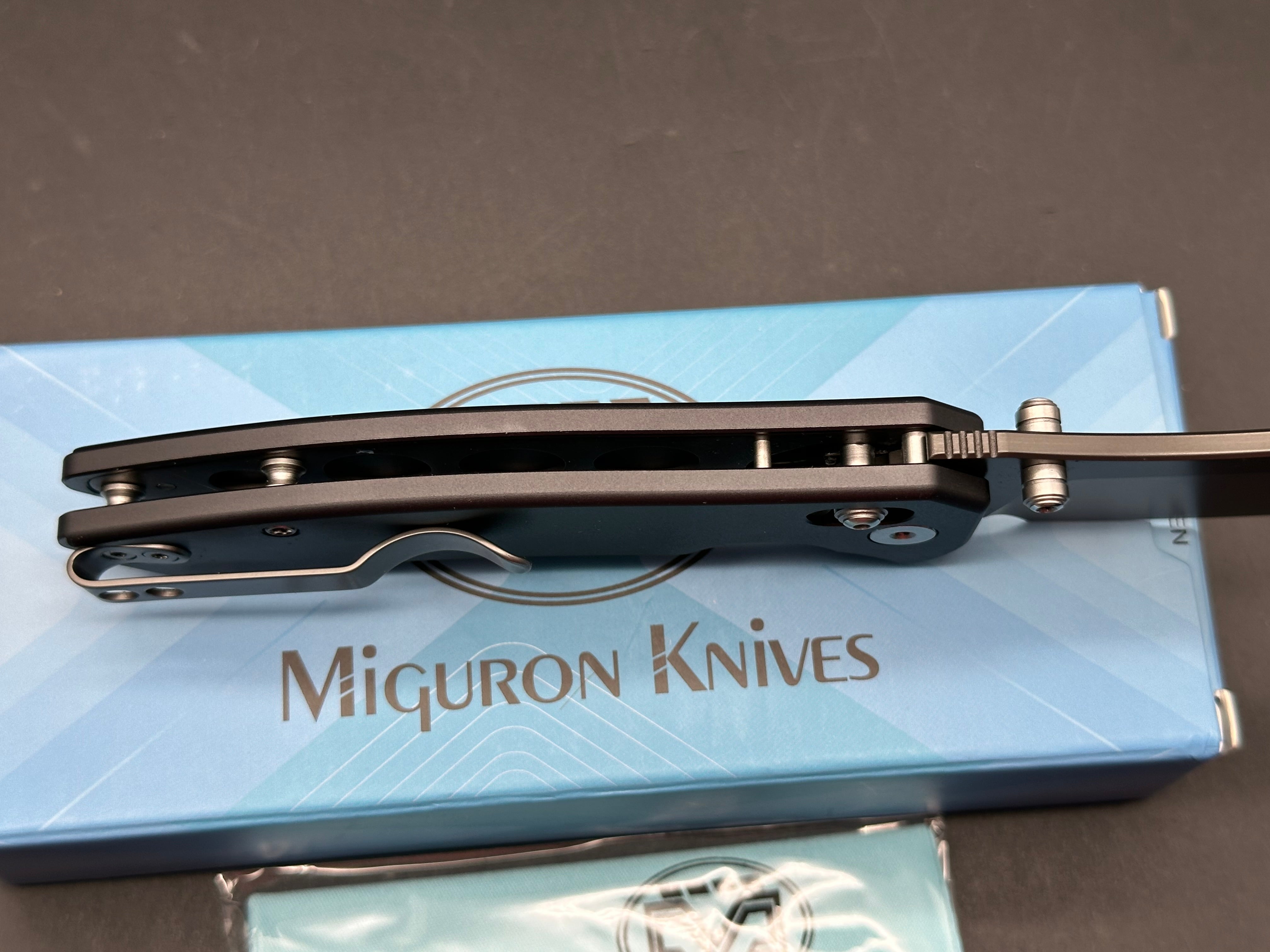 Miguron Norsa, 2.99" D2 Dark Gray PVD Blade with Dark Gray PVD Aluminum Scales