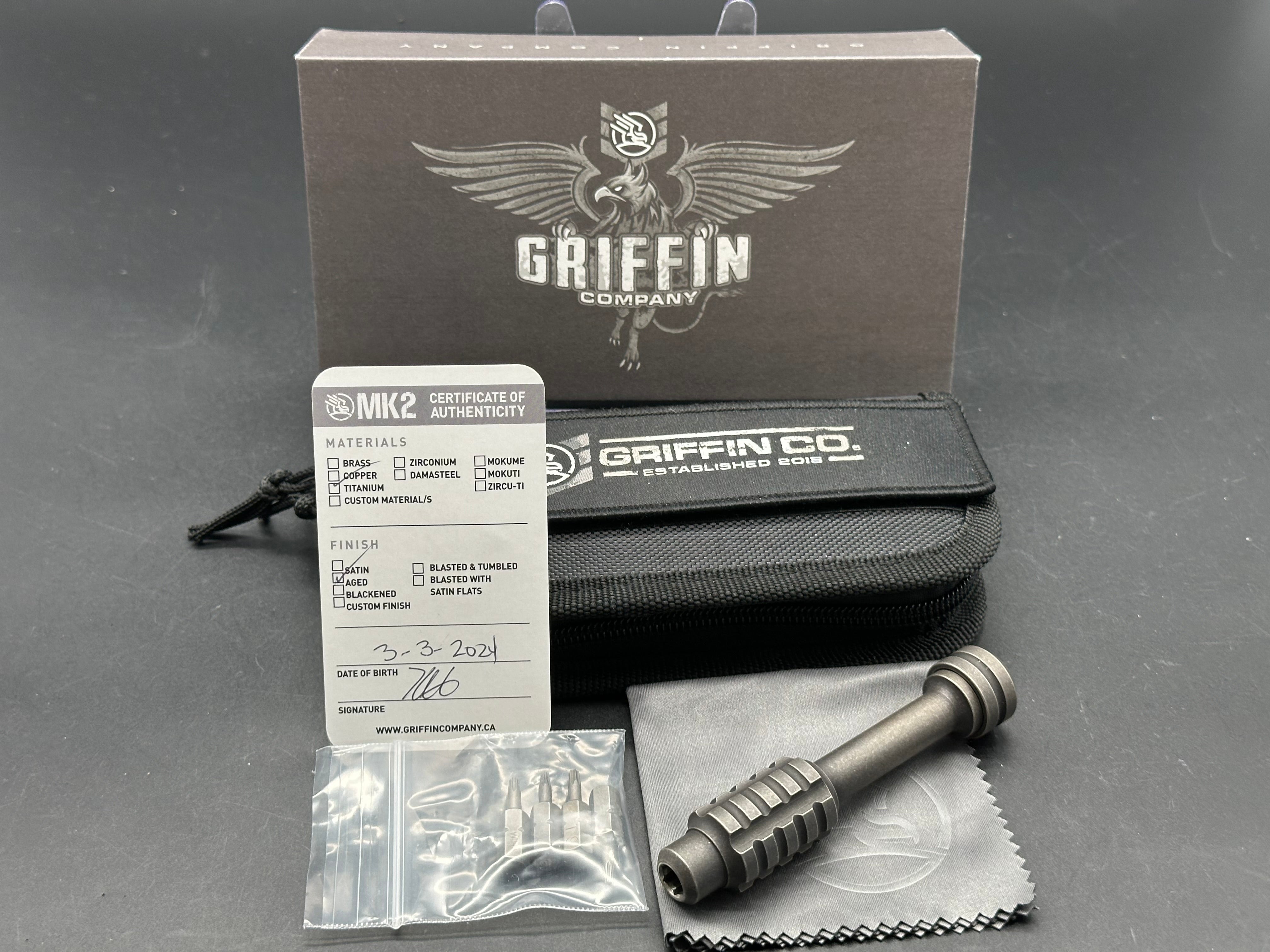 Griffin Co MK2 3.75" Aged Titanium Bit Driver Tool