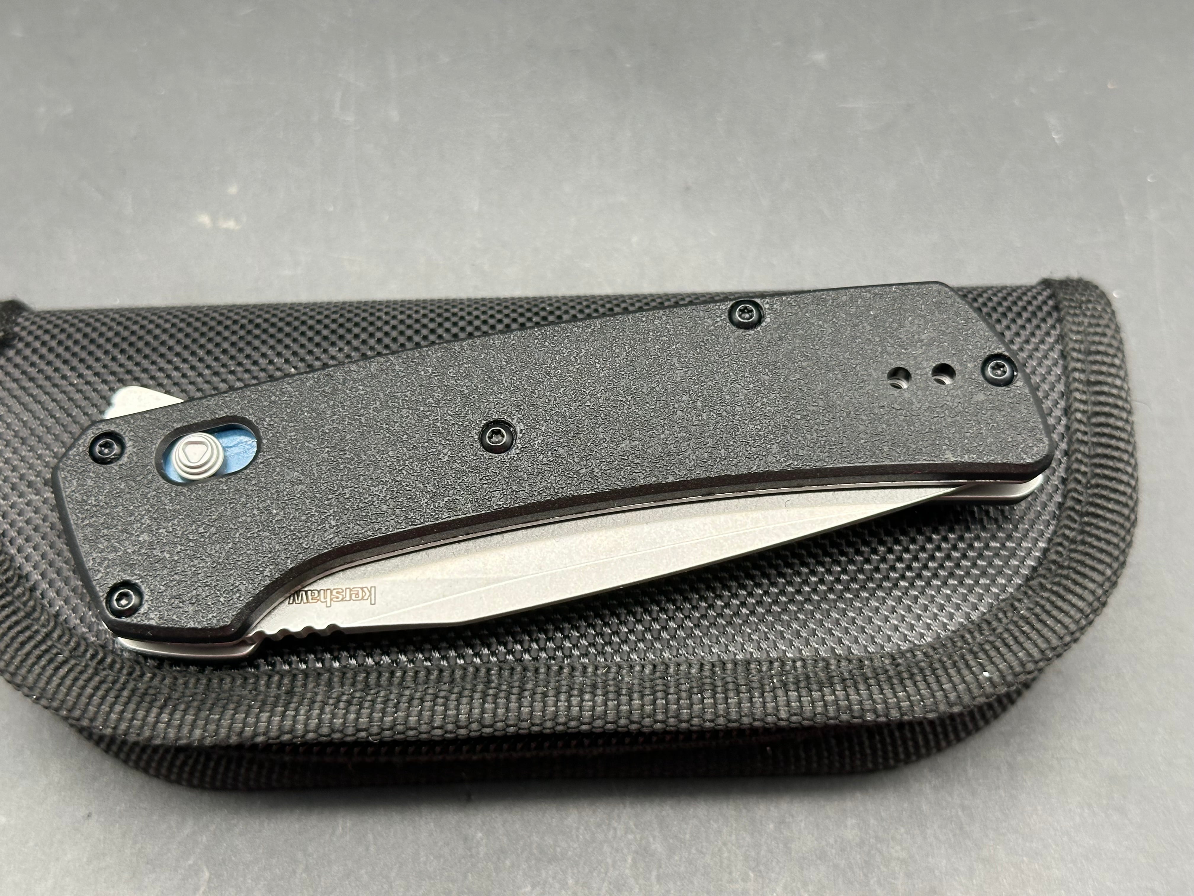 Kershaw Layup (Assist Opening), 3.4" D2 Stonewash Blade with Glass-Filled Nylon Handles