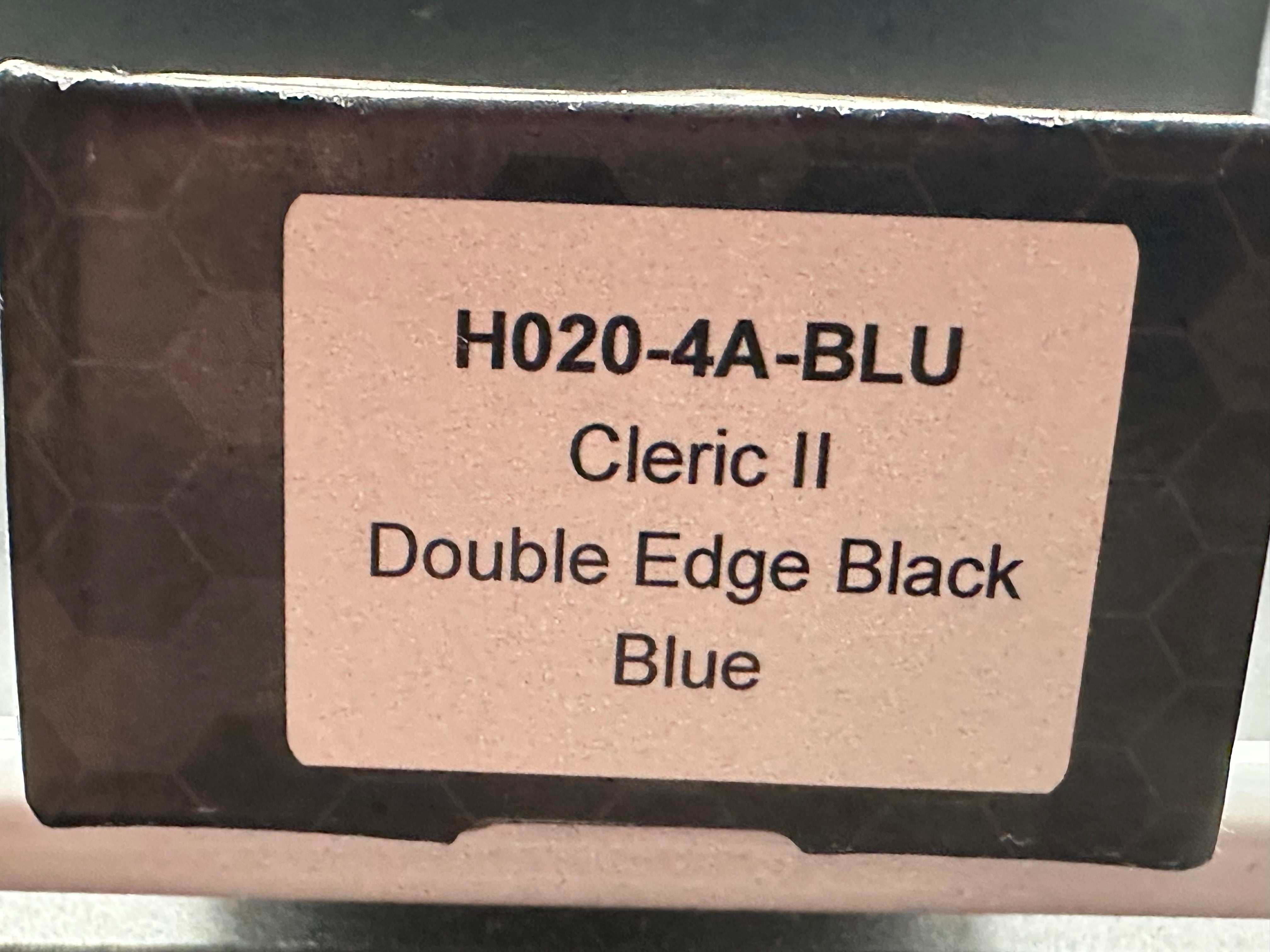 Heretic Knives Cleric 2 OTF blue aluminum handle w/stainless black bubble inlays and black magnacut blade
