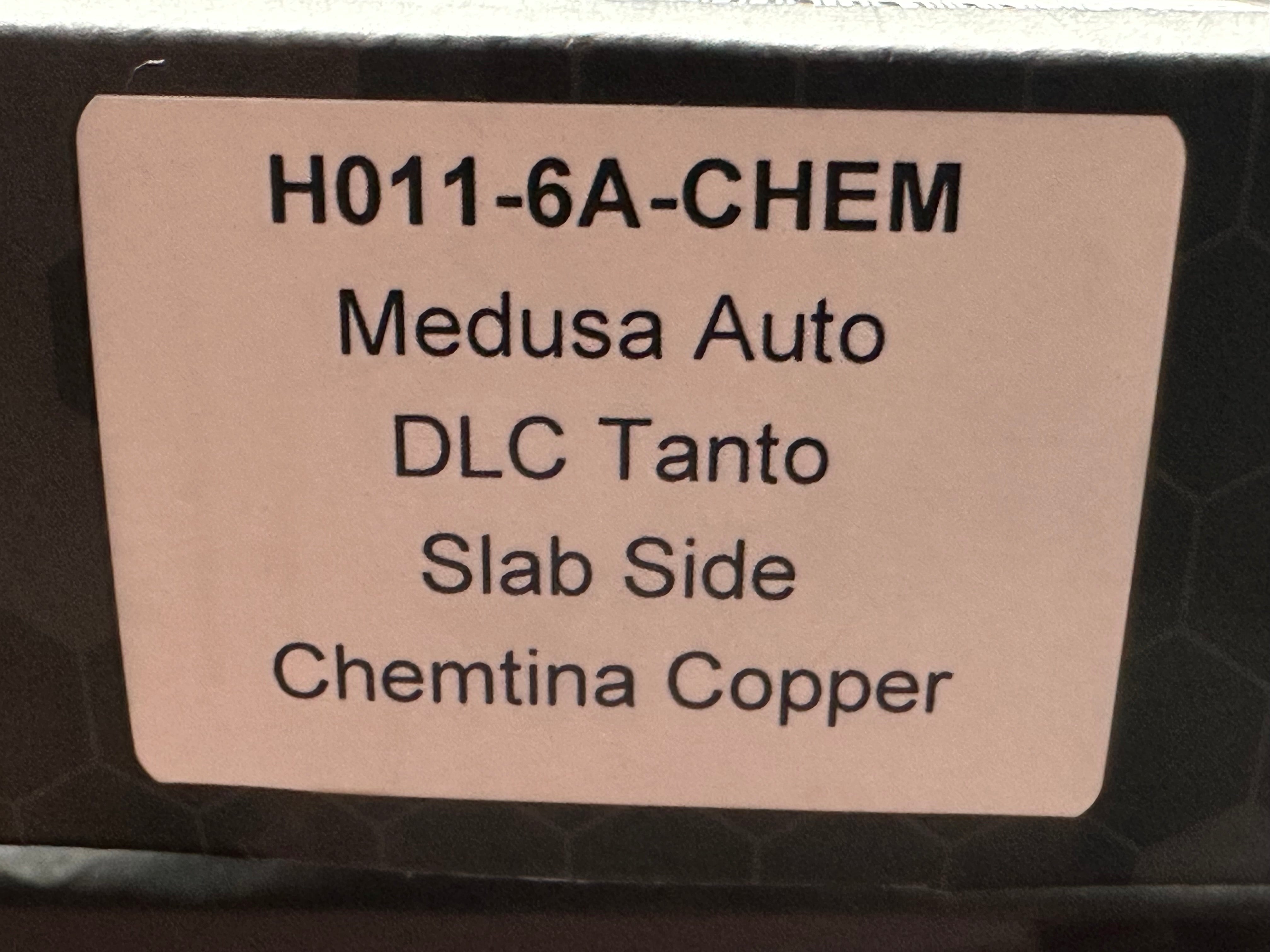 Heretic Knives Medusa Auto Chemtina Copper (Shipwreck) finish black CPM S35VN blade