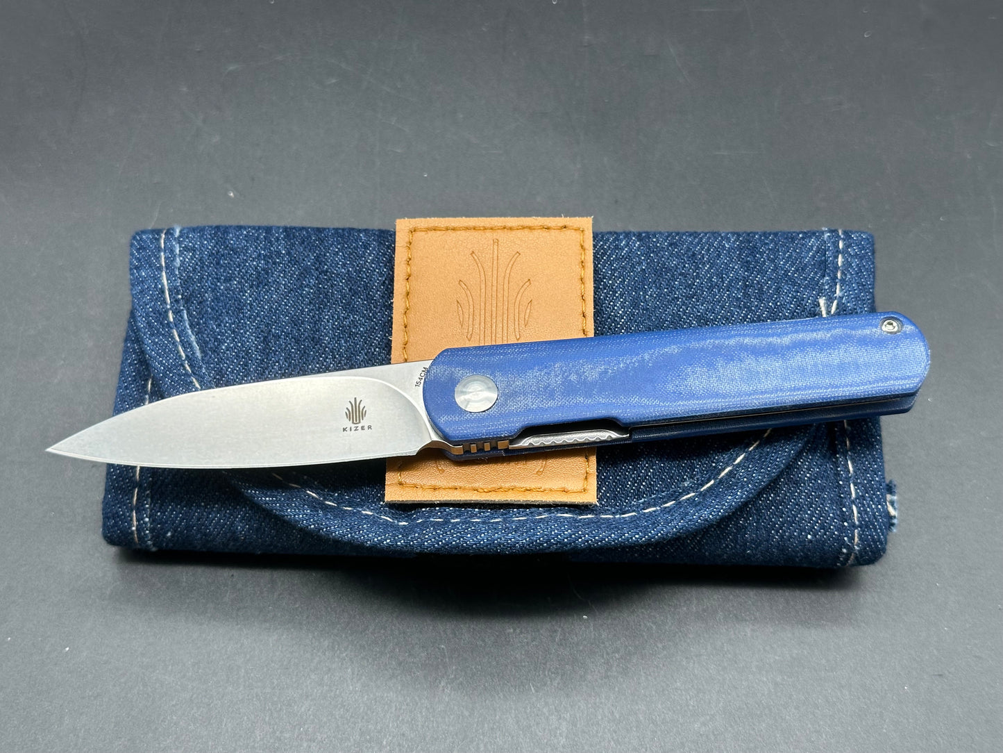 Kizer Feist Liner Lock Knife Denim Micarta (2.8" Stonewash)