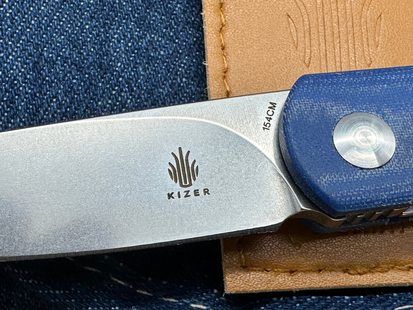 Kizer Feist Liner Lock Knife Denim Micarta (2.8" Stonewash)