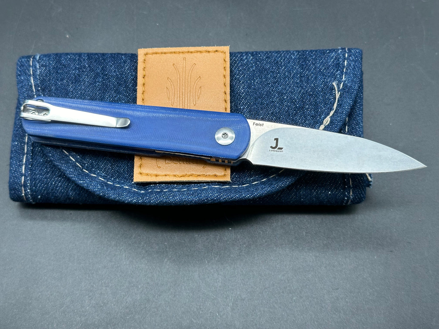 Kizer Feist Liner Lock Knife Denim Micarta (2.8" Stonewash)