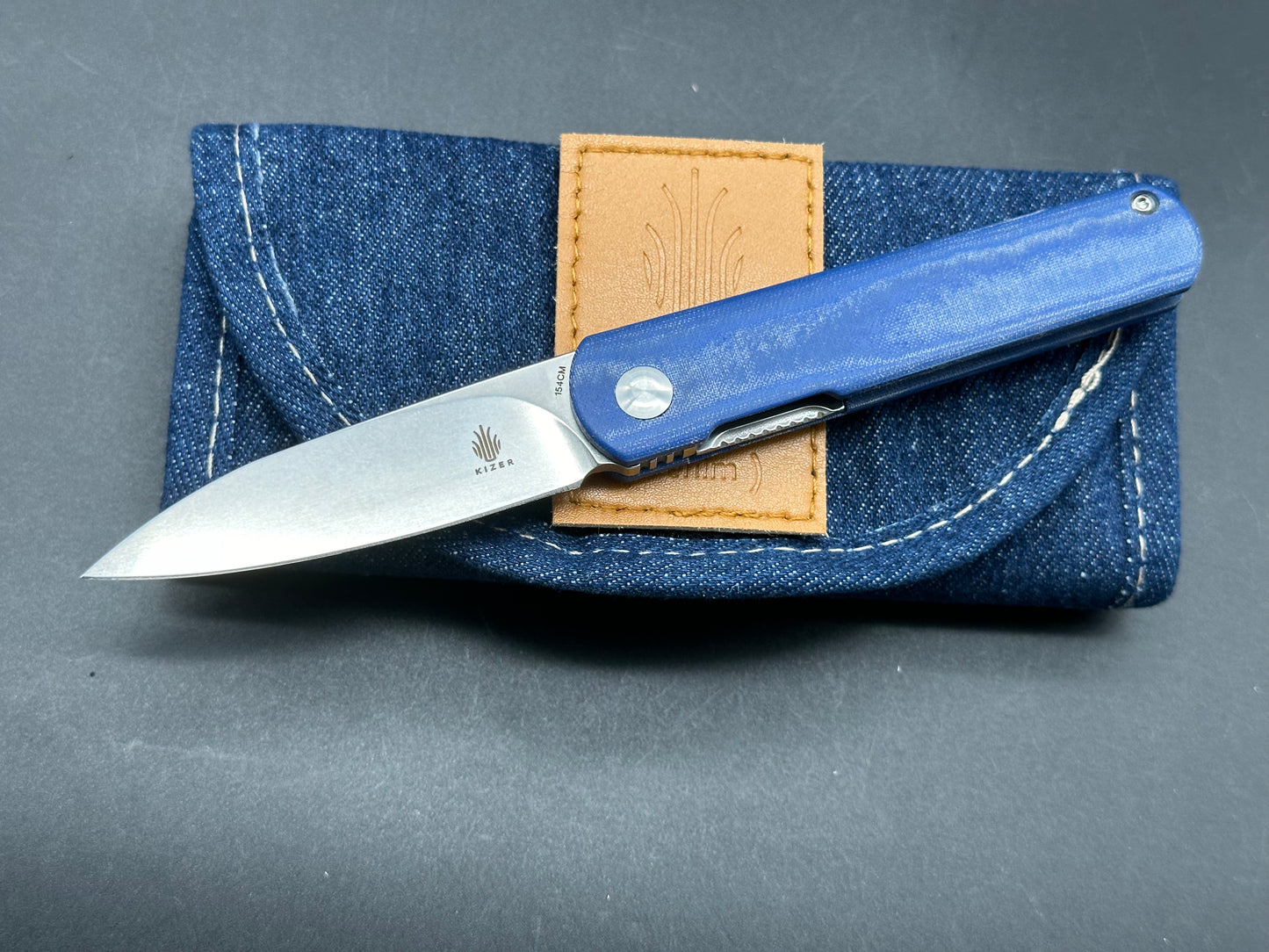 Kizer Feist Liner Lock Knife Denim Micarta (2.8" Stonewash)