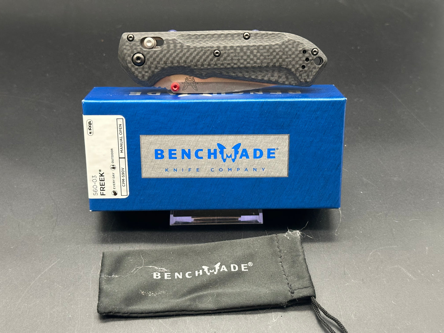 Benchmade Freek 560-03 AXIS Lock Folding Knife Carbon Fiber Black (3.6" Satin)