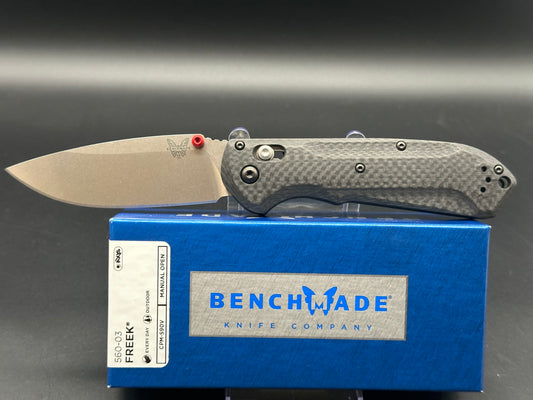 Benchmade Freek 560-03 AXIS Lock Folding Knife Carbon Fiber Black (3.6" Satin)