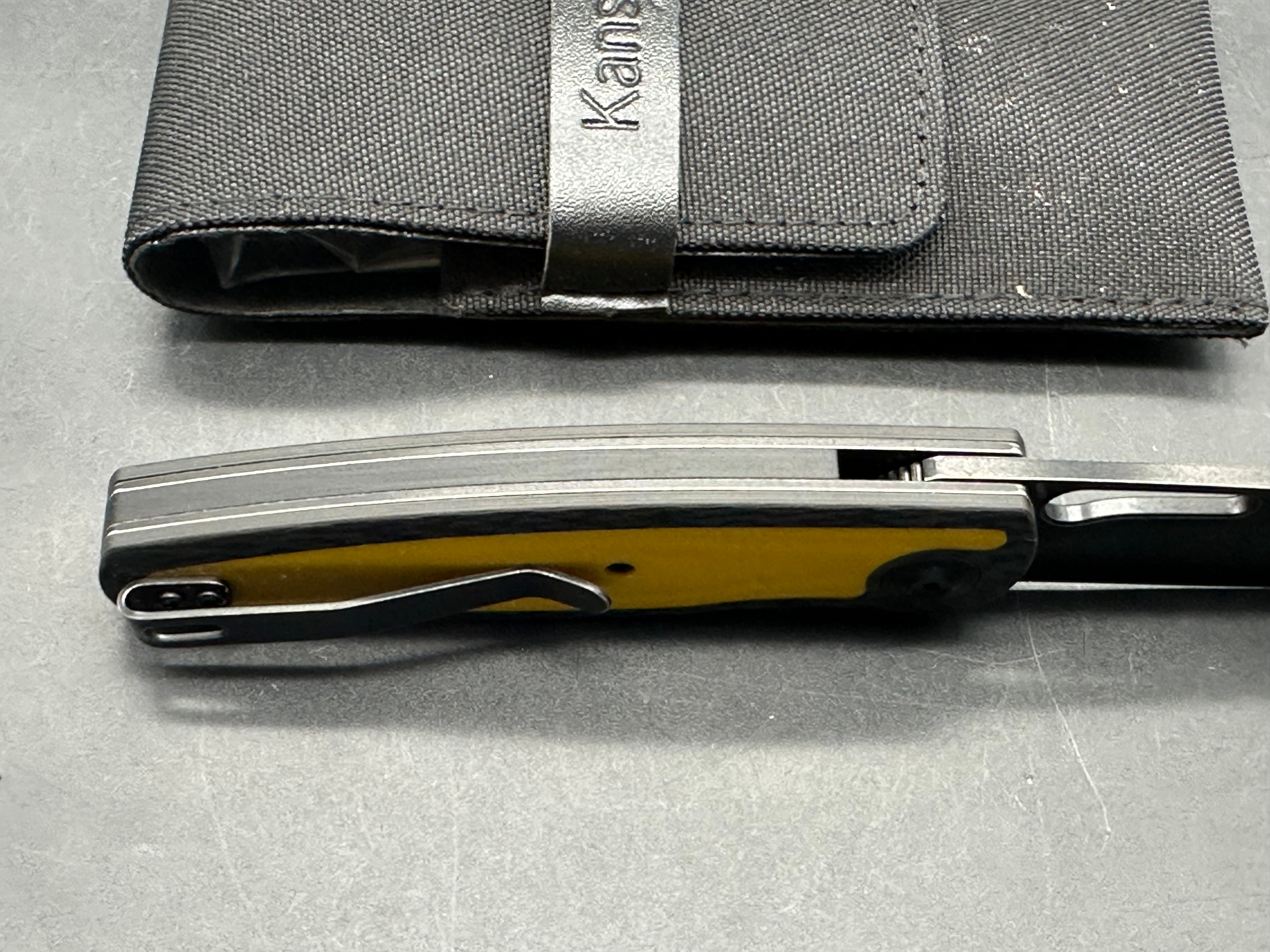 Kansept Mato Black stonewashed CPM S35VN blade twill carbon fiber