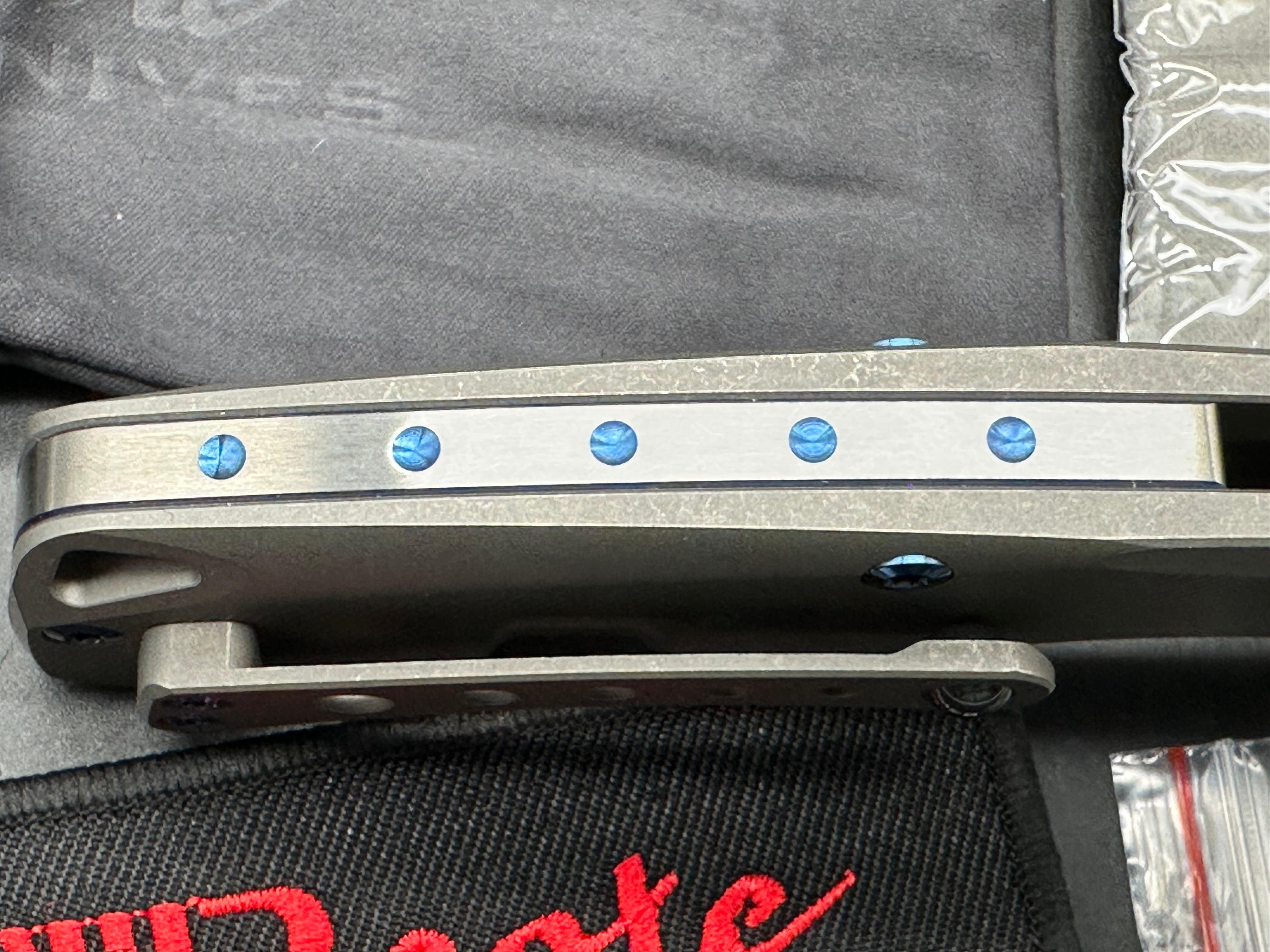 Reate New Torrent, Belt Satin RWL-34 Blade, Dark Stonewashed Titanium Handles with Micromilling, Satin Ti Backspacer
