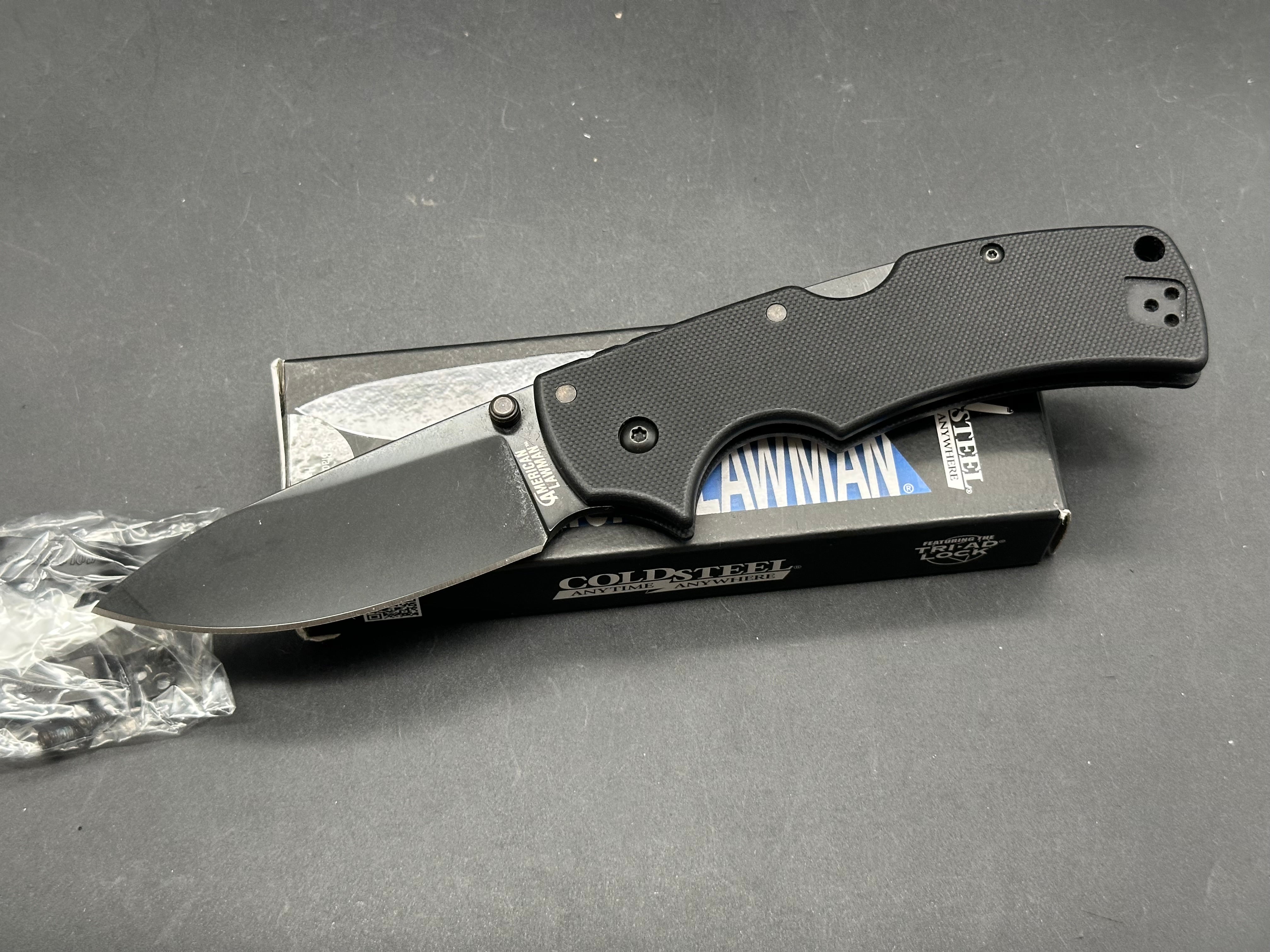 COLD STEEL AMERICAN LAWMAN 3.5" S35VN G-10 / DEEP CARRY CLIP