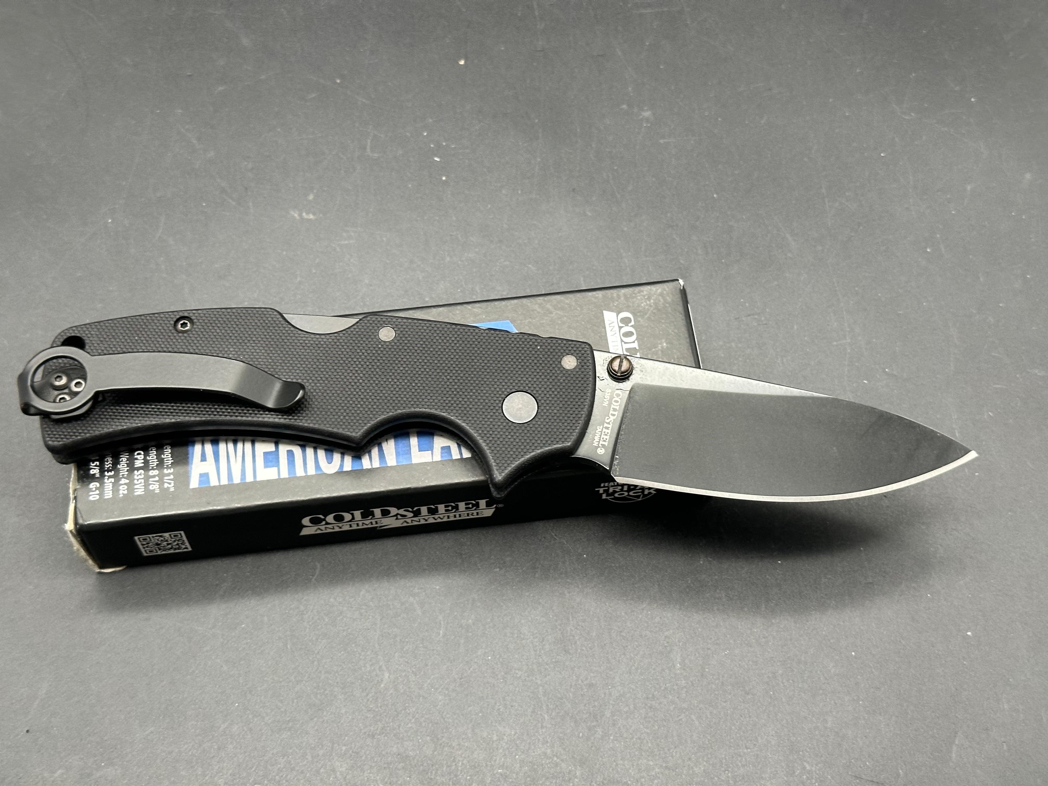COLD STEEL AMERICAN LAWMAN 3.5" S35VN G-10 / DEEP CARRY CLIP