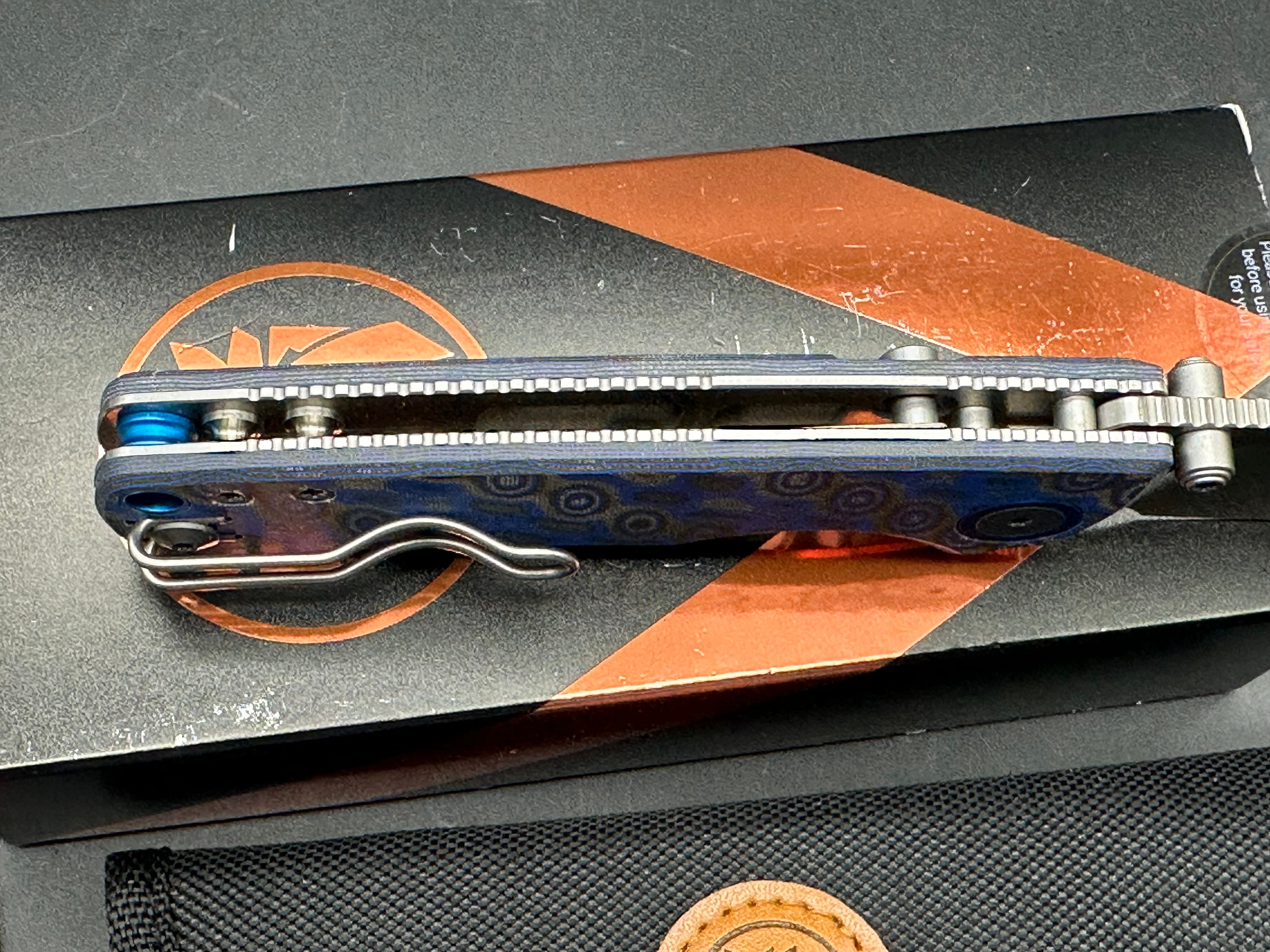 Vosteed Porcupine blue ocean micarta handle w/14C48N blade