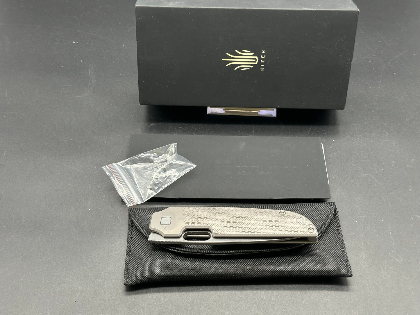 Kizer Varatas Titanium Frame Lock Knife (3.2" Stonewash)