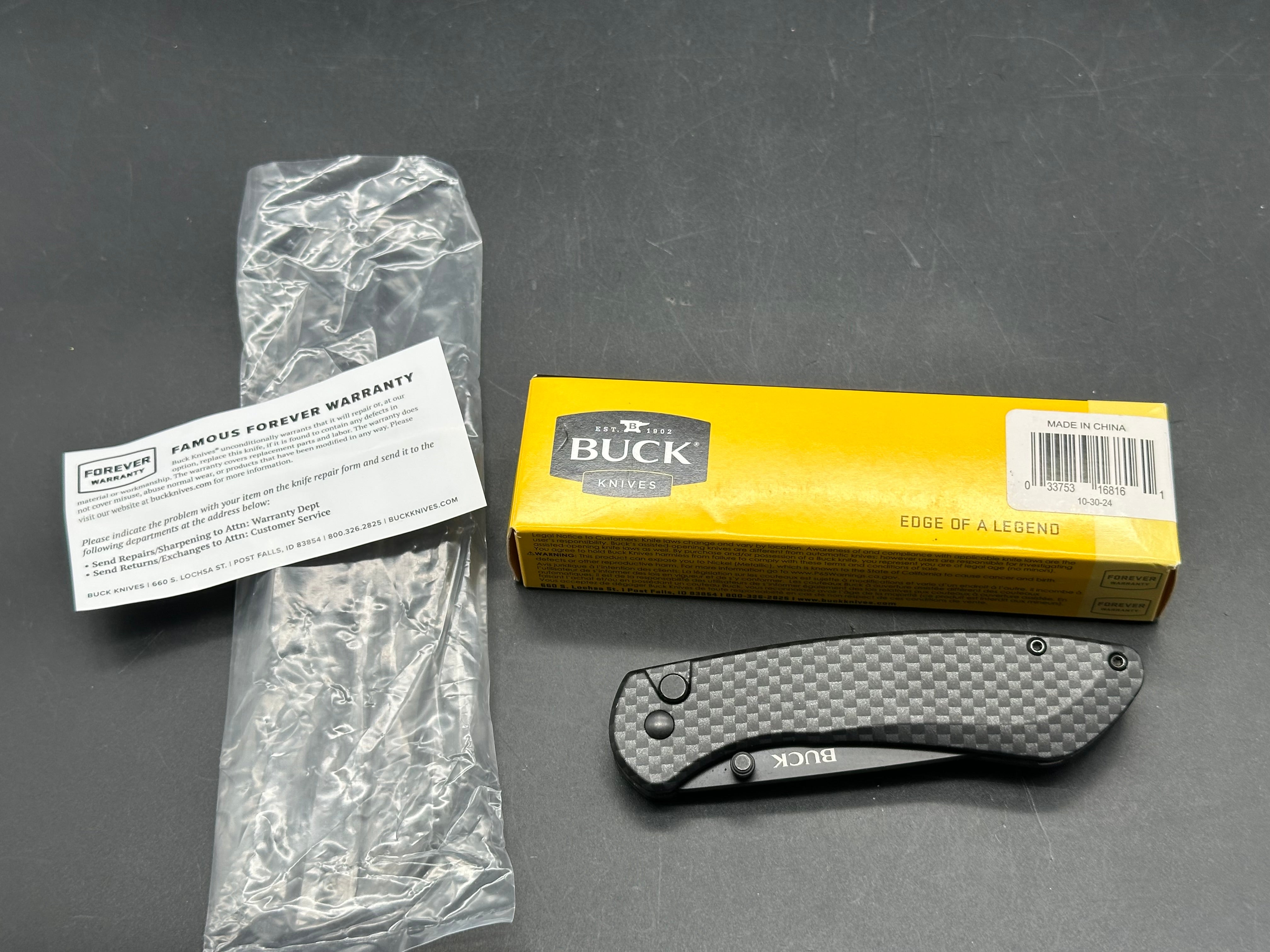 Buck Knives 744 Sovereign Button Lock Knife Black Steel (3.2" Black)