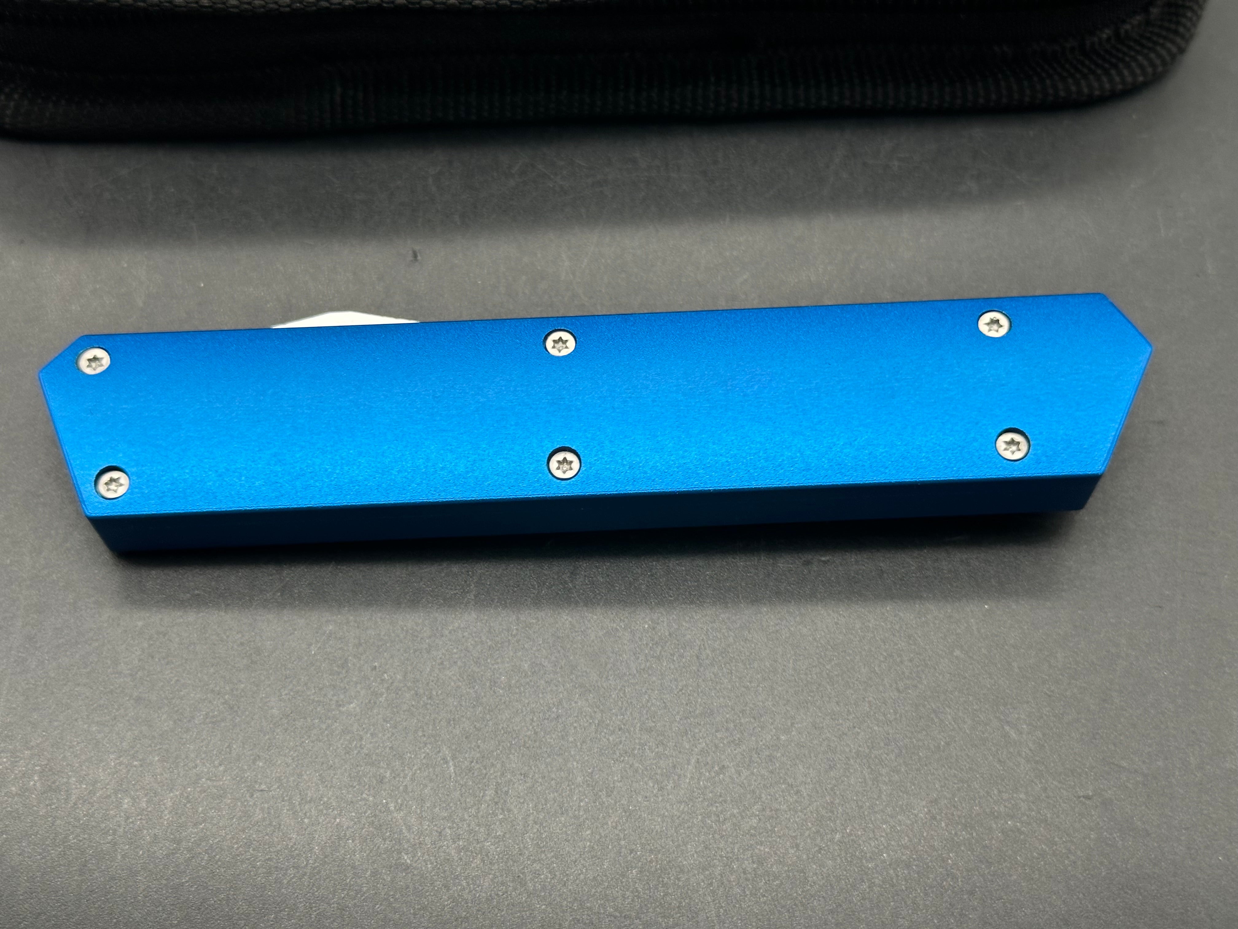 Boker Kwaiken OTF Automatic Knife Blue Aluminum (3.4" Satin)