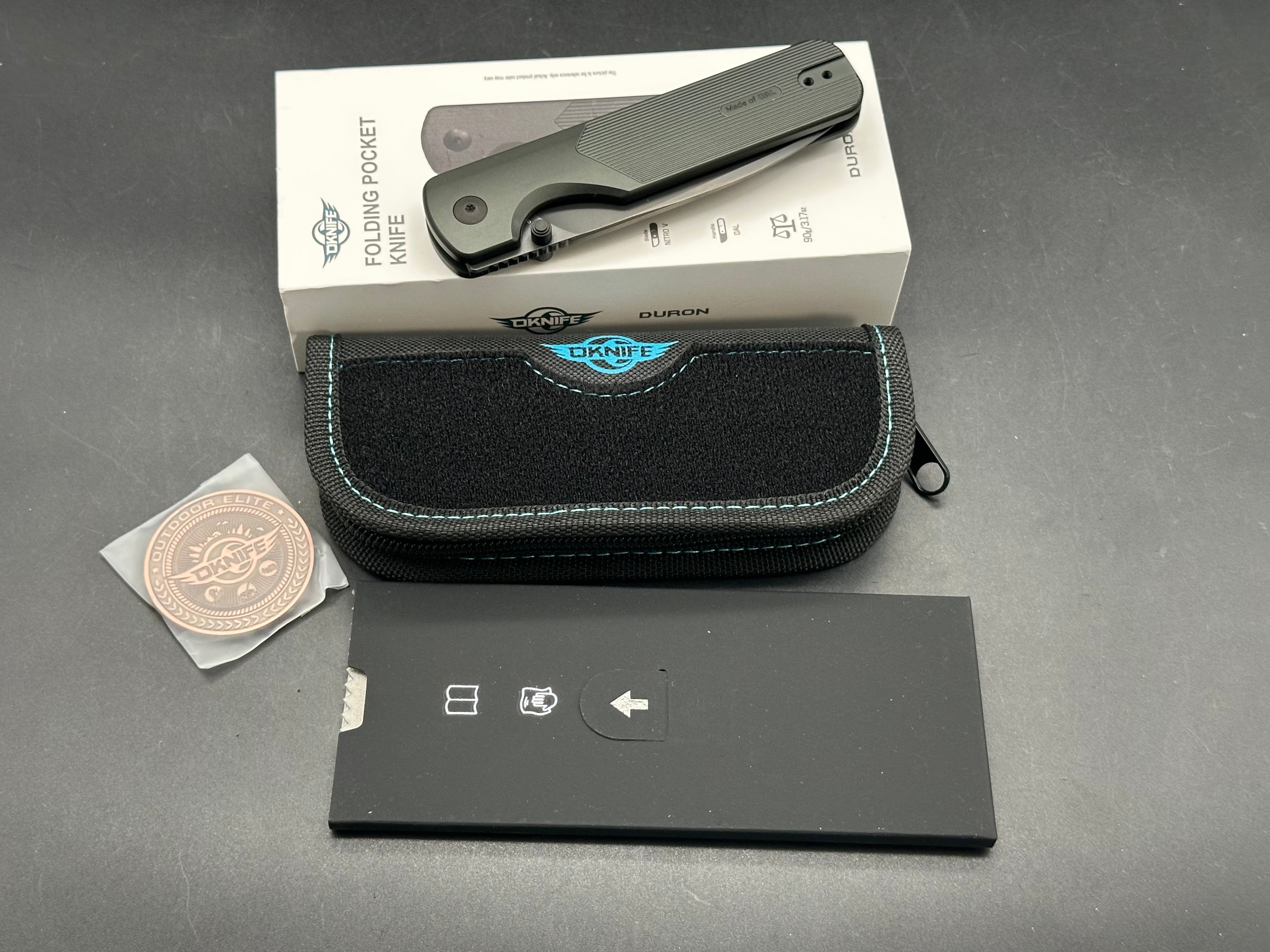 Oknife Duron Stealth Grey OAL handle w/Nitro V blade