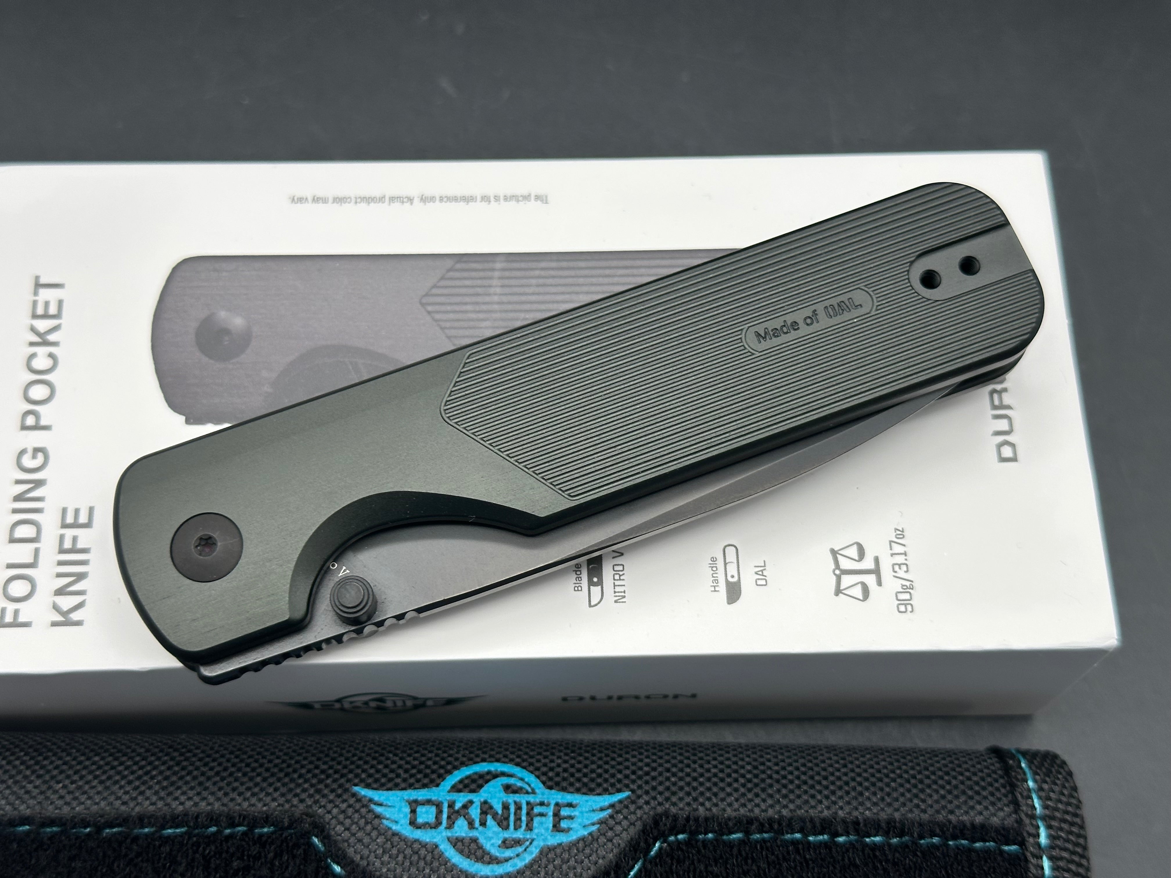 Oknife Duron Stealth Grey OAL handle w/Nitro V blade