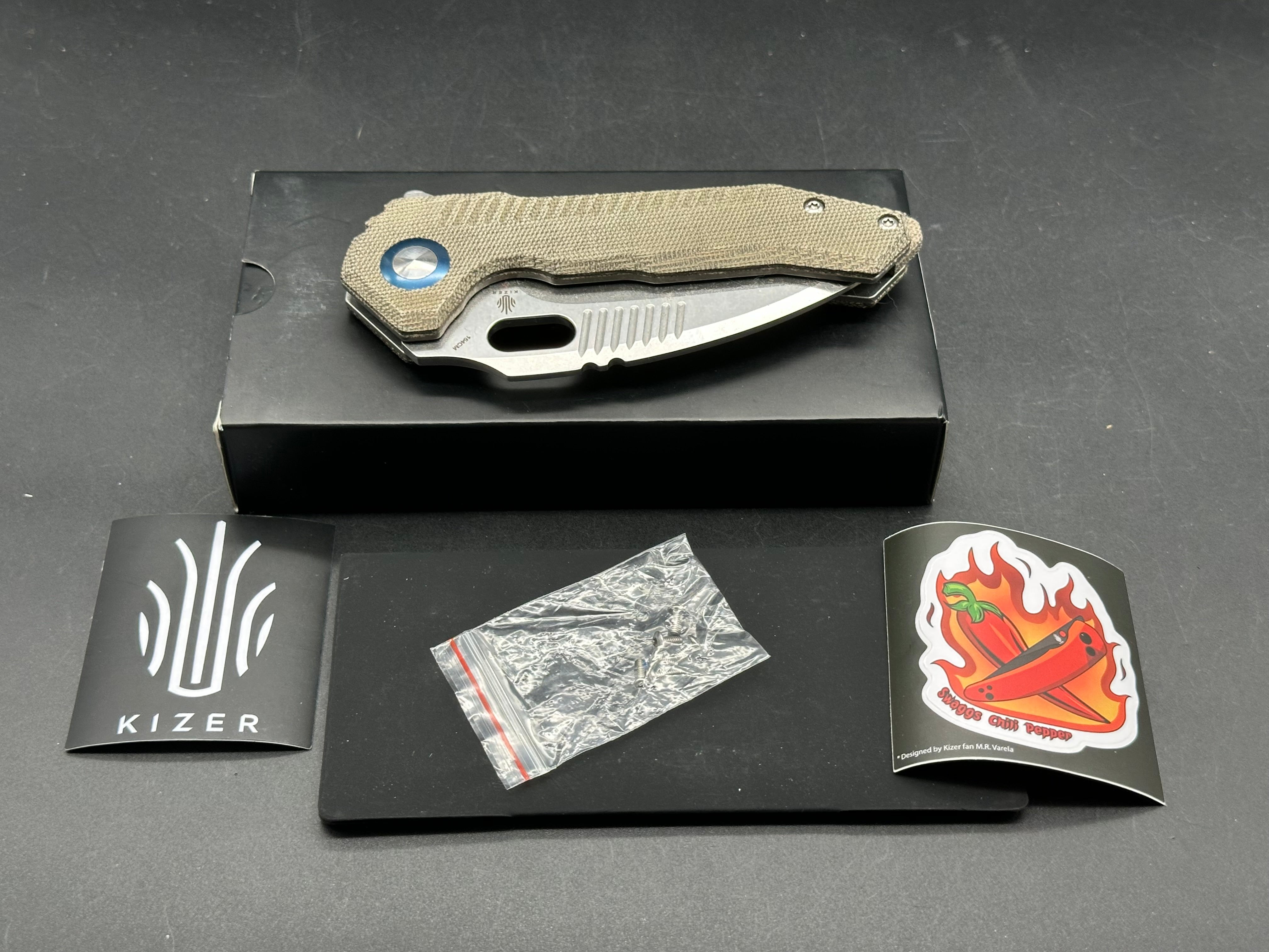 KIZER MINI PARAGON 3.43" MICARTA 154CM