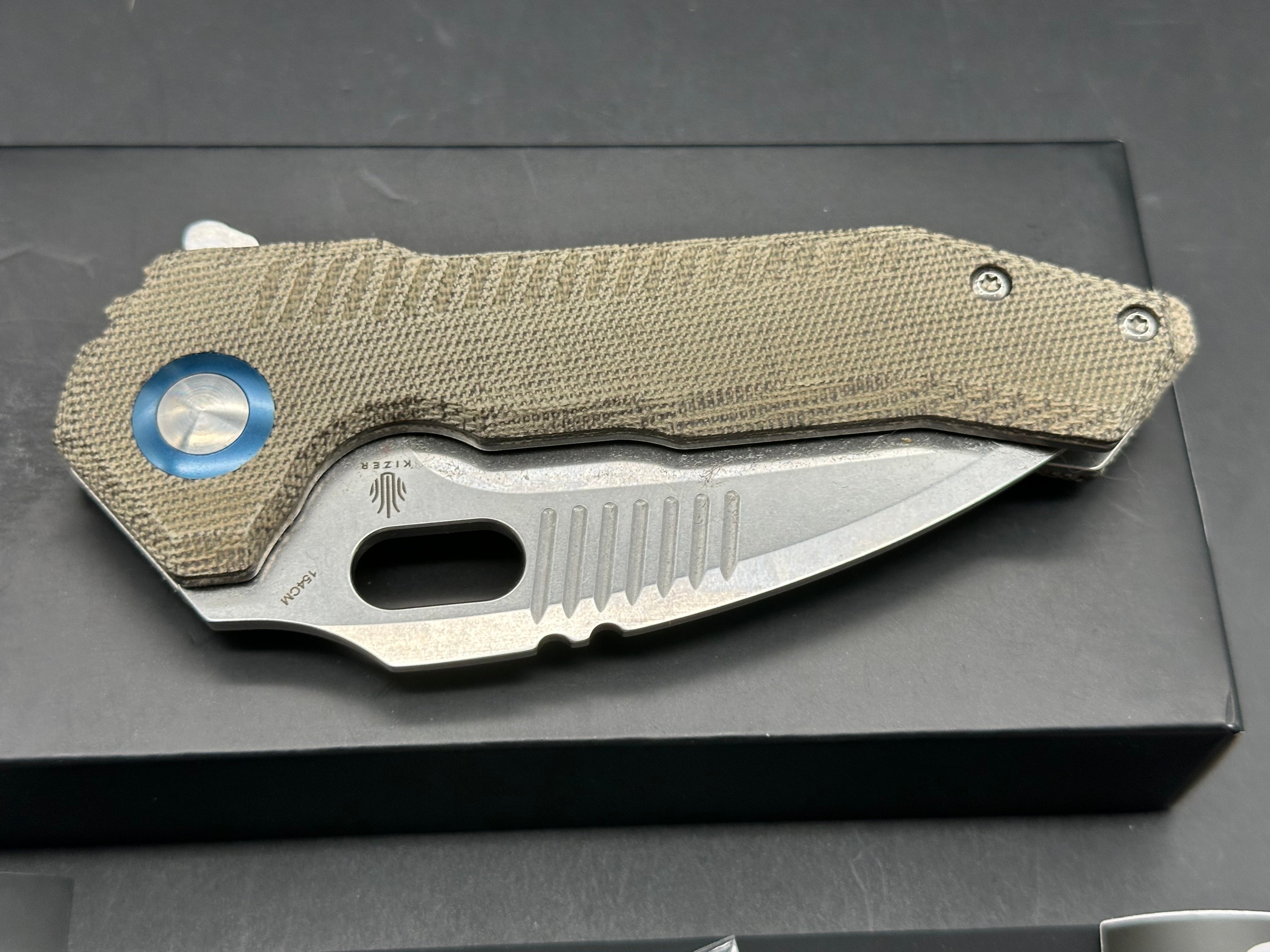 KIZER MINI PARAGON 3.43" MICARTA 154CM