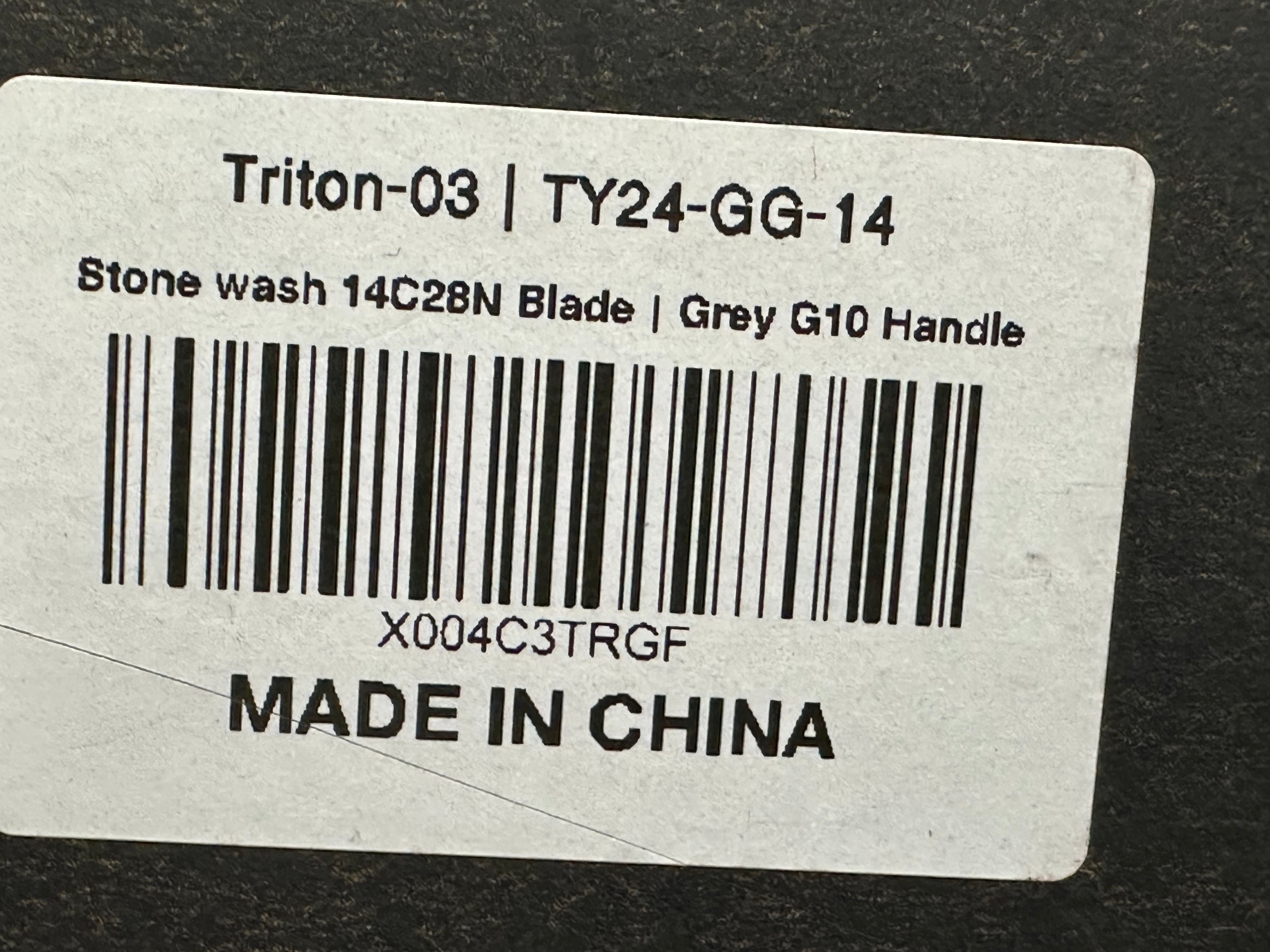 TRIVISA TRITON GRAY G-10 3.89” I4C28N 