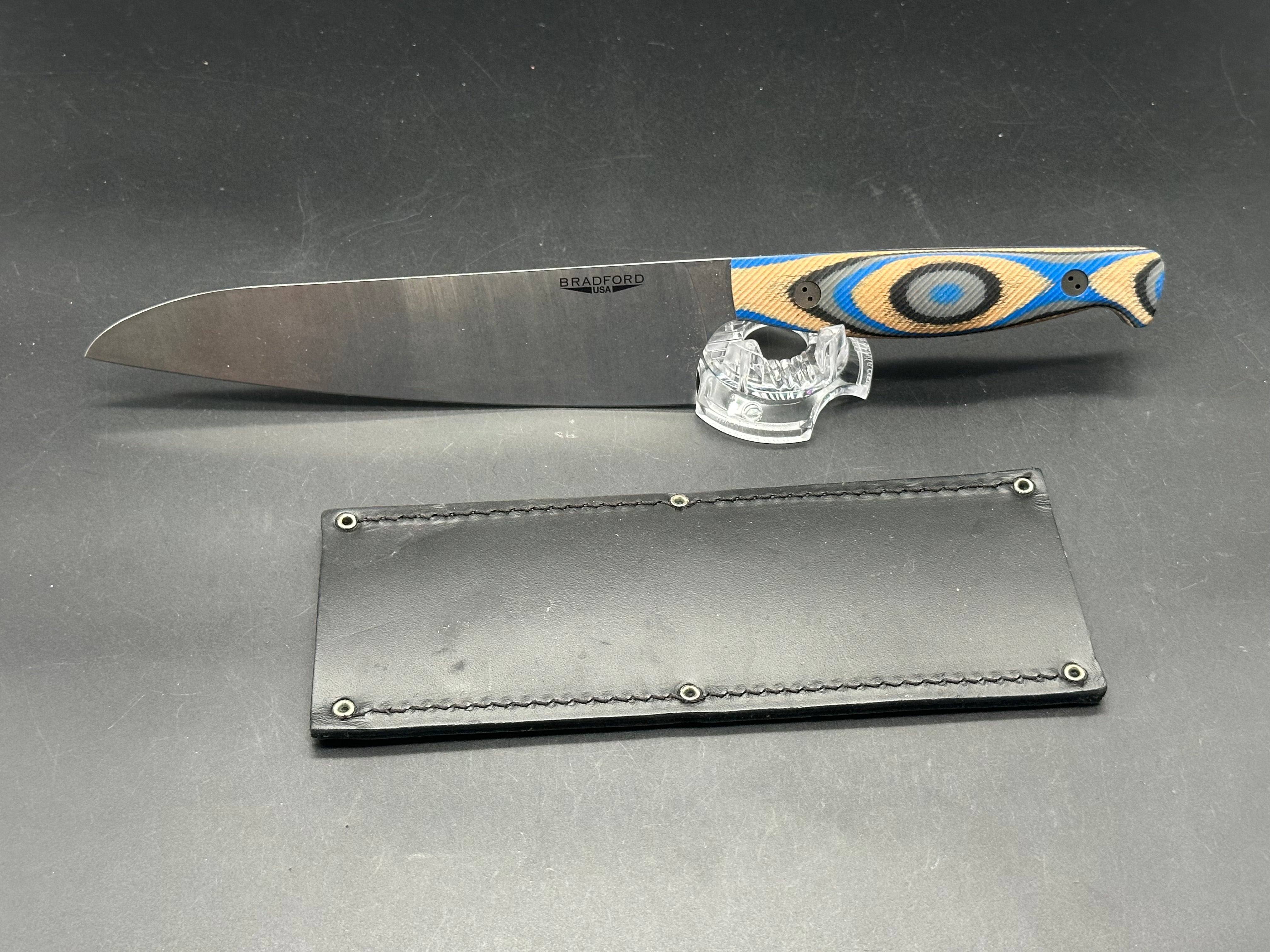 Bradford Knives Culinary Kitchen Utility Knife MagnaCut Stonewash Blue G-Wood