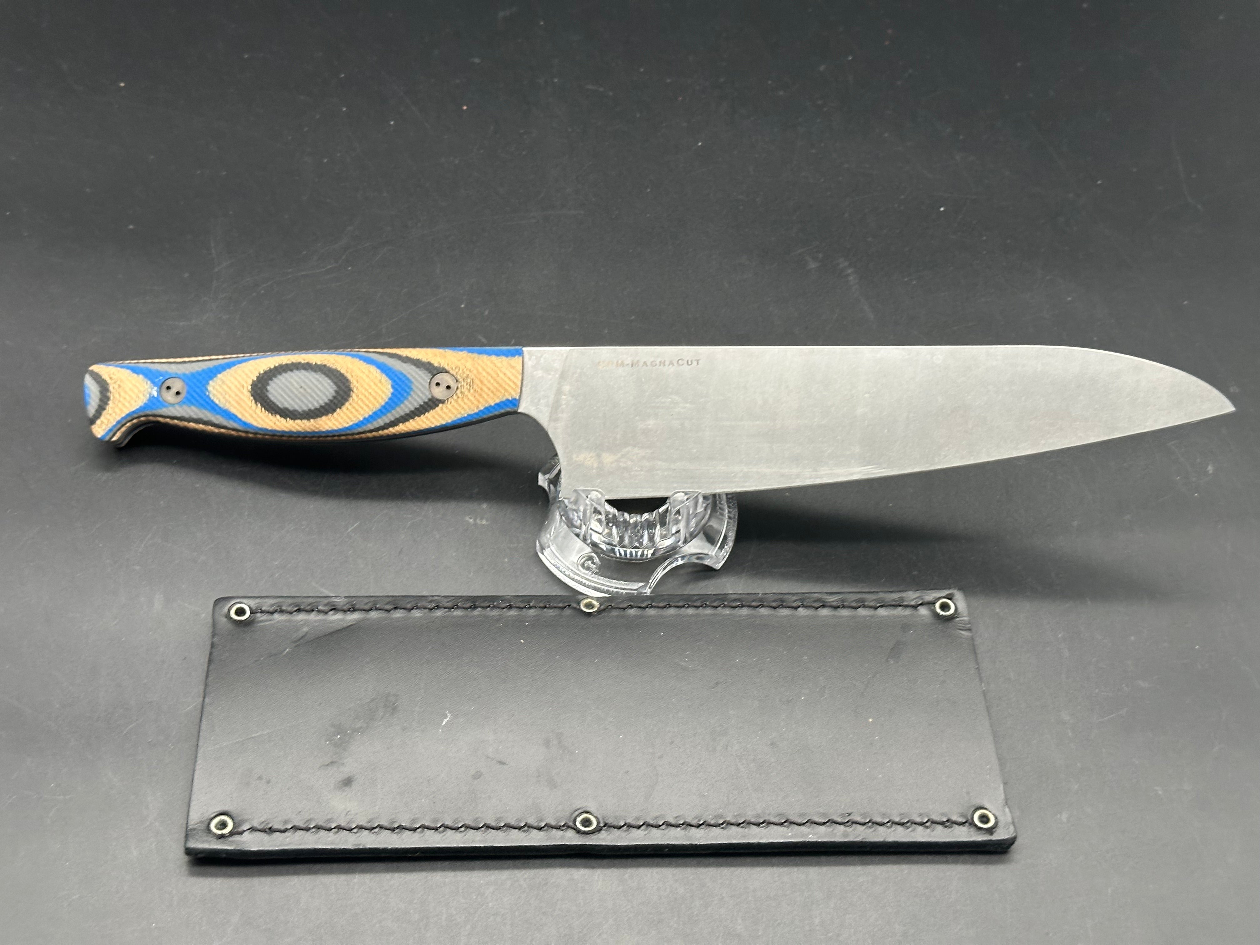 Bradford Knives Culinary Kitchen Utility Knife MagnaCut Stonewash Blue G-Wood