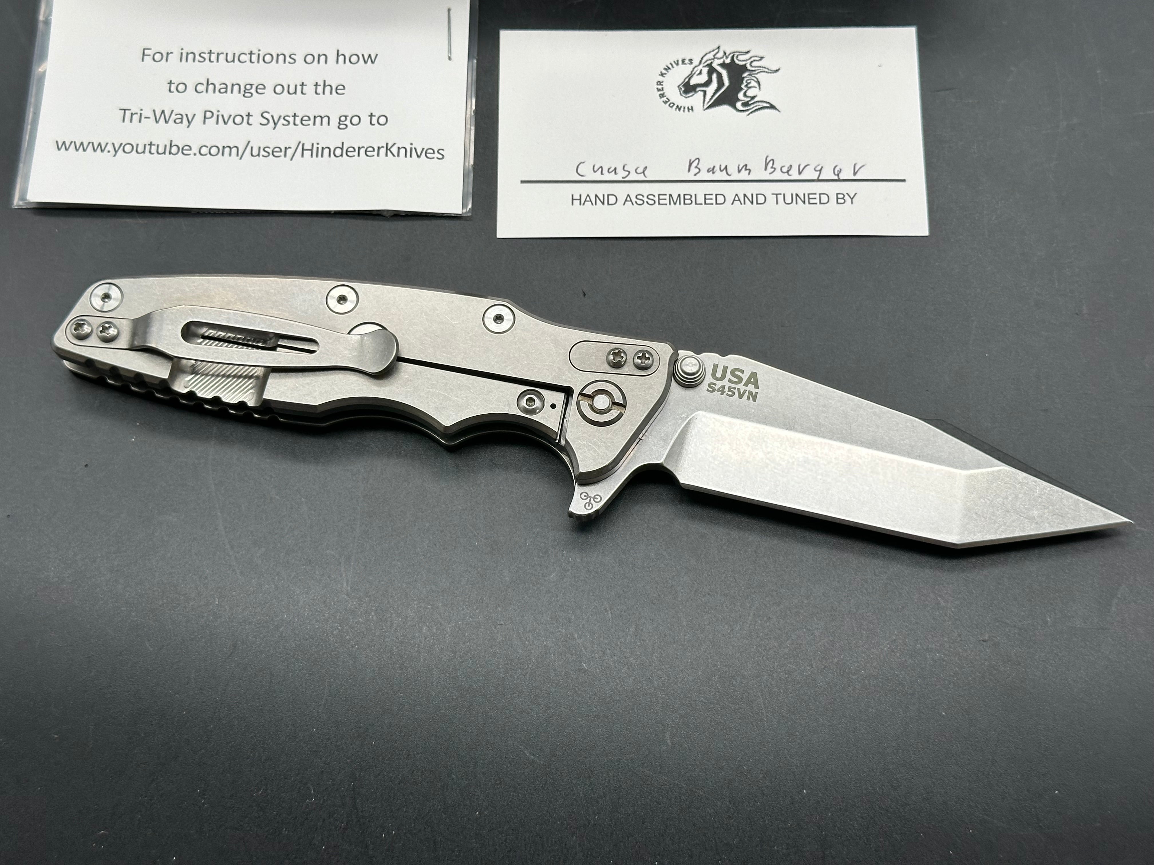 Hinderer Eklipse black G10/titanium S45VN Harpoon Tanto Tri-way pivot
