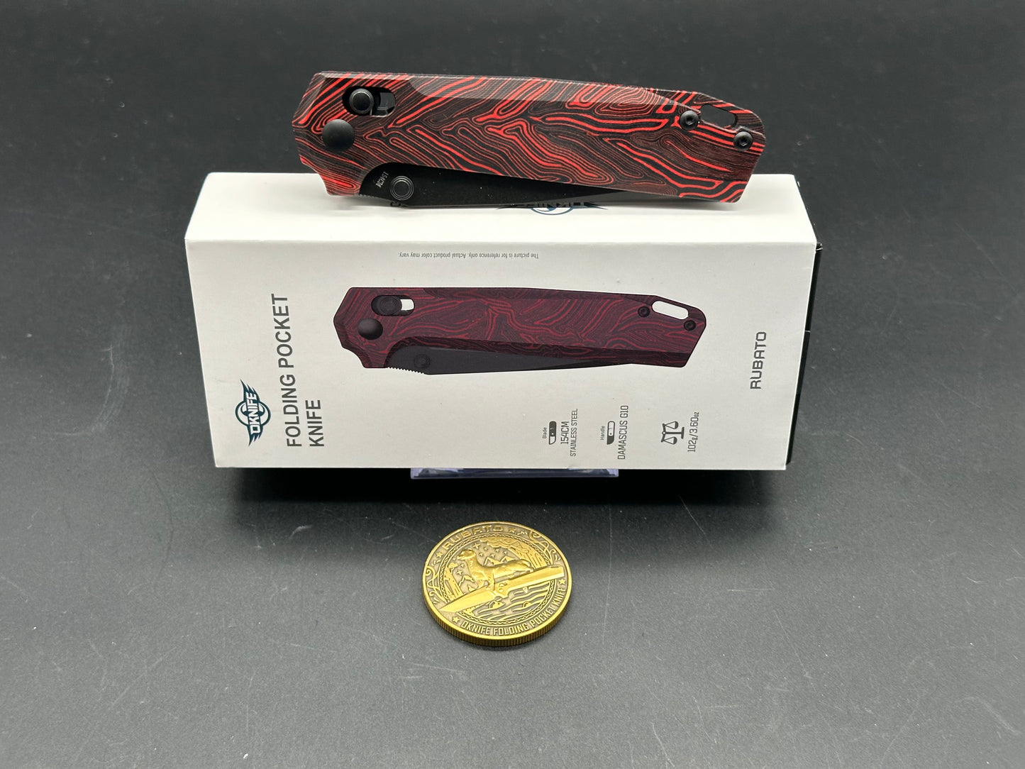 Olight Rubato Black and Red Gmascus