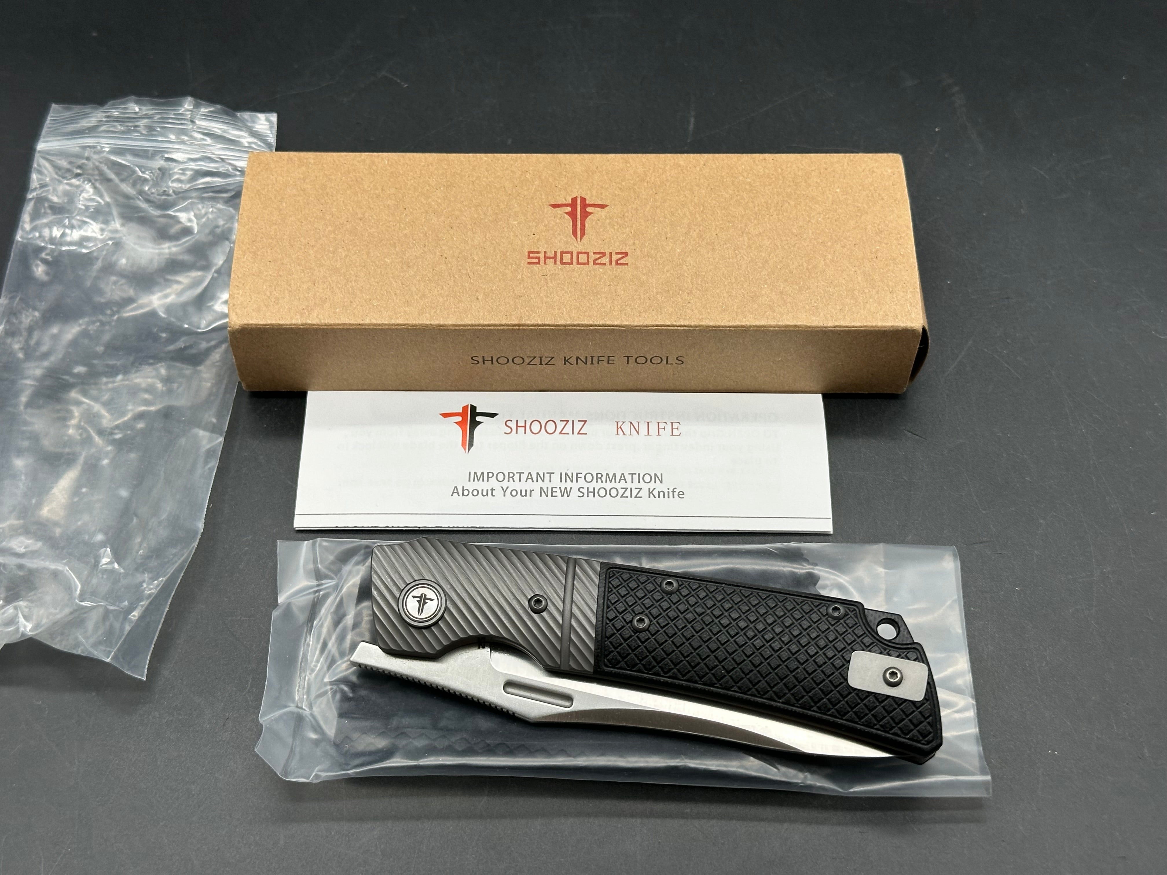 Shooziz  black G10 Blade 14C28N steel XUN123-BGS